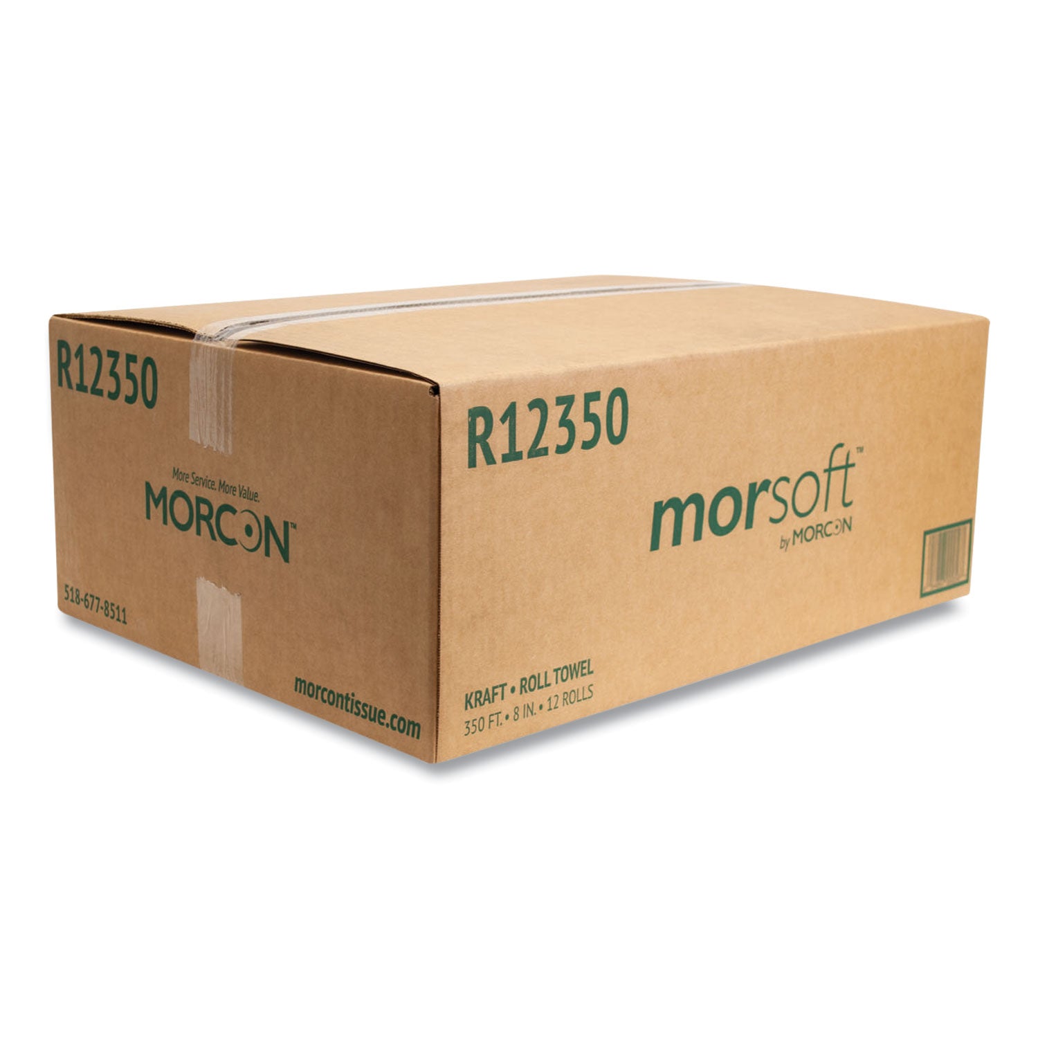 Morsoft Universal Roll Towels, 1-Ply, 8" x 350 ft, Brown, 12 Rolls/Carton -