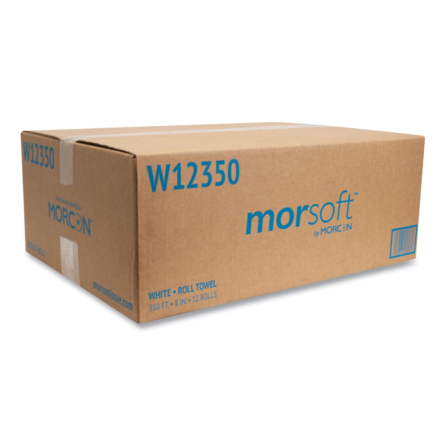 Morsoft Universal Roll Towels, 1-Ply, 8" x 350 ft, White, 12 Rolls/Carton -