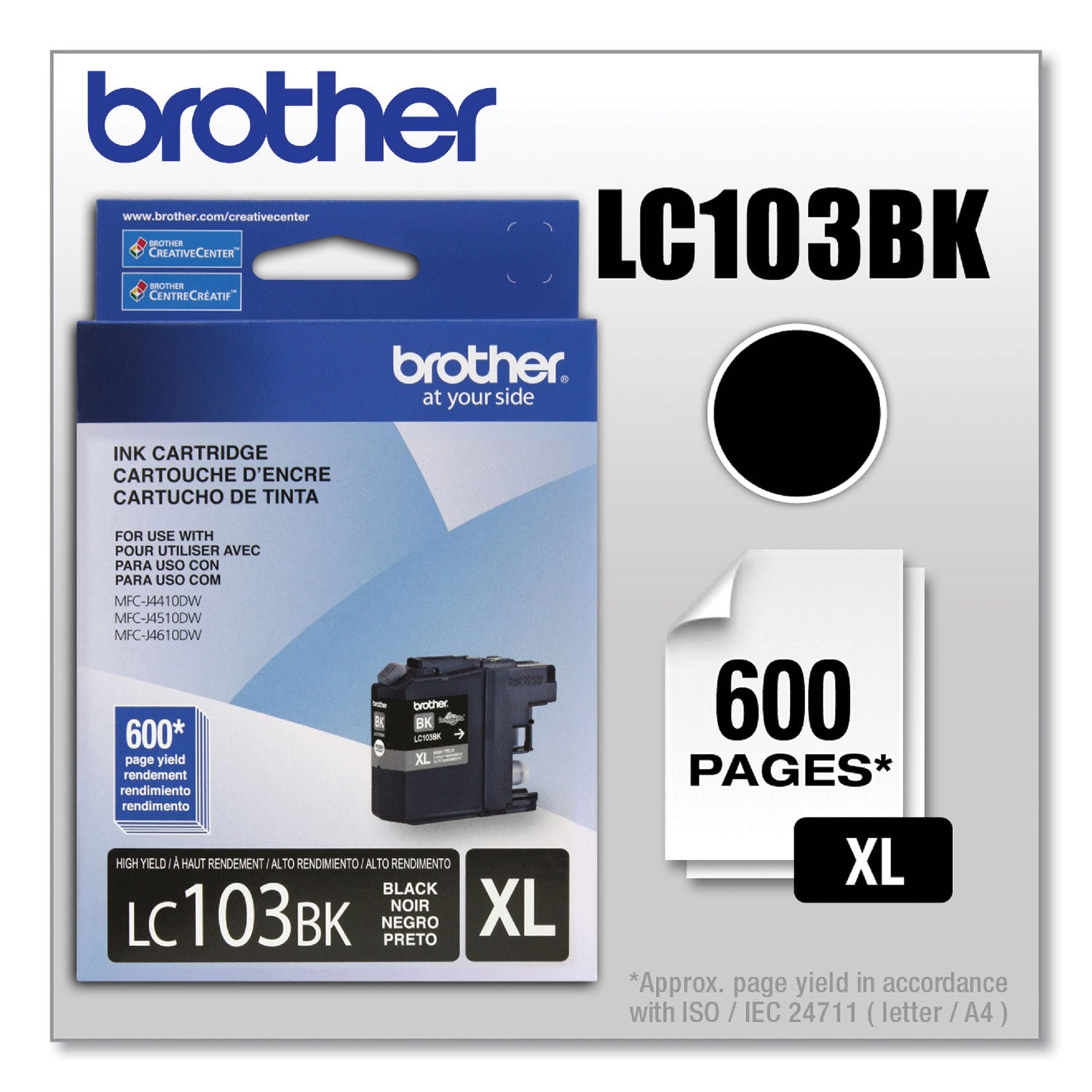 LC103BK Innobella High-Yield Ink, 600 Page-Yield, Black -