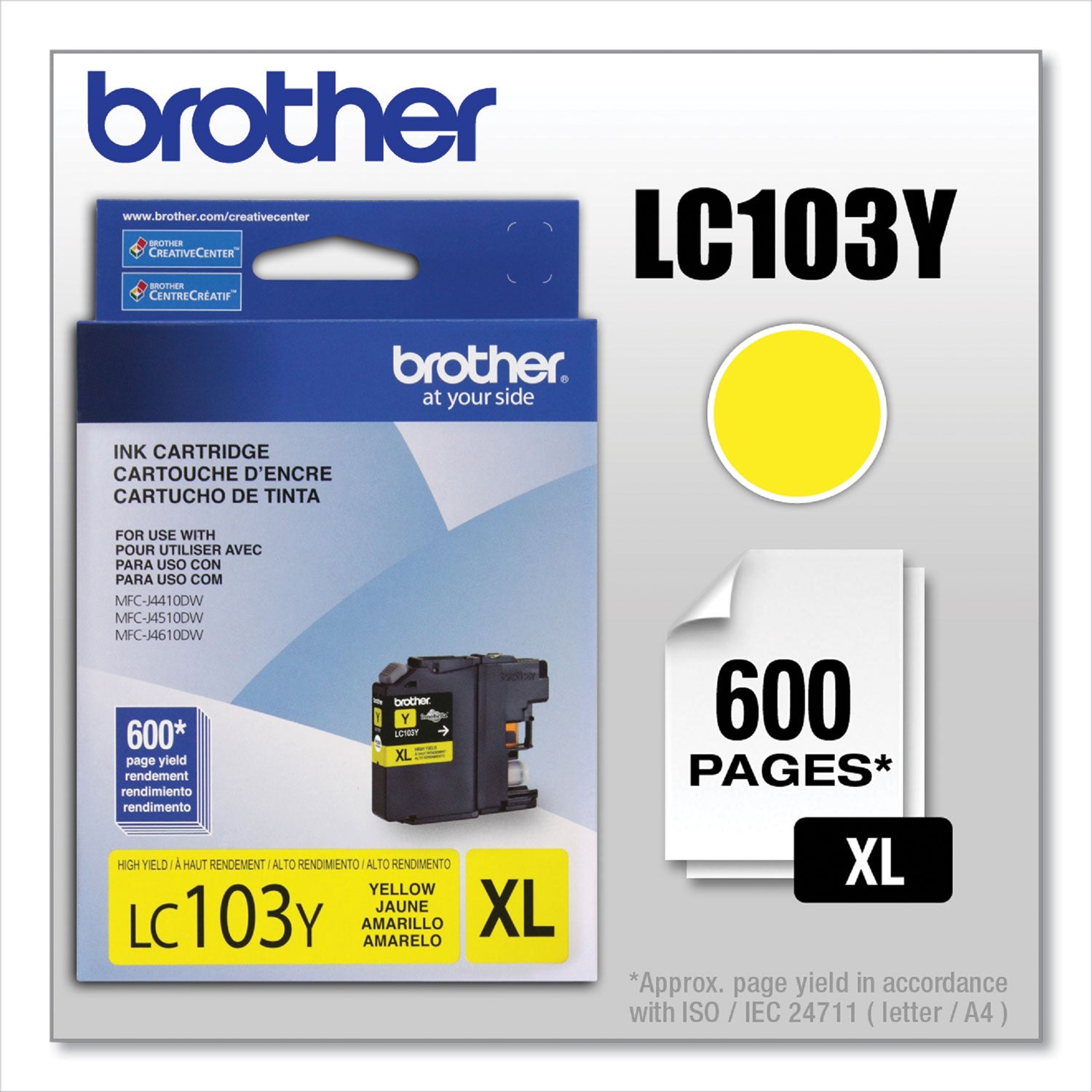 LC103Y Innobella High-Yield Ink, 600 Page-Yield, Yellow -