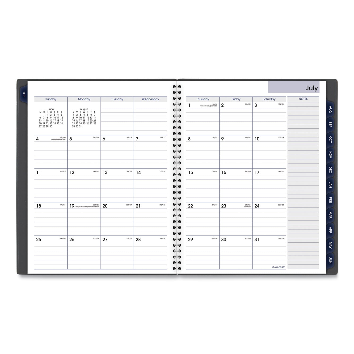 DayMinder Academic Weekly/Monthly Desktop Planner, 11 x 8.5, Charcoal Cover, 12-Month (July to June): 2023 to 2024 - 2