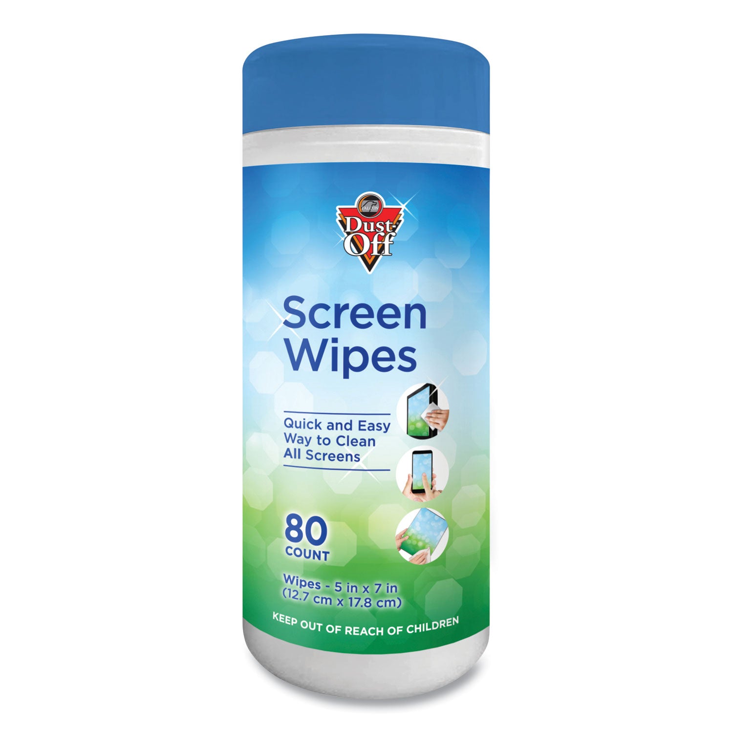 Premoistened Monitor Cleaning Wipes, Cloth, 5 x 7, Citrus, White, 80/Tub -