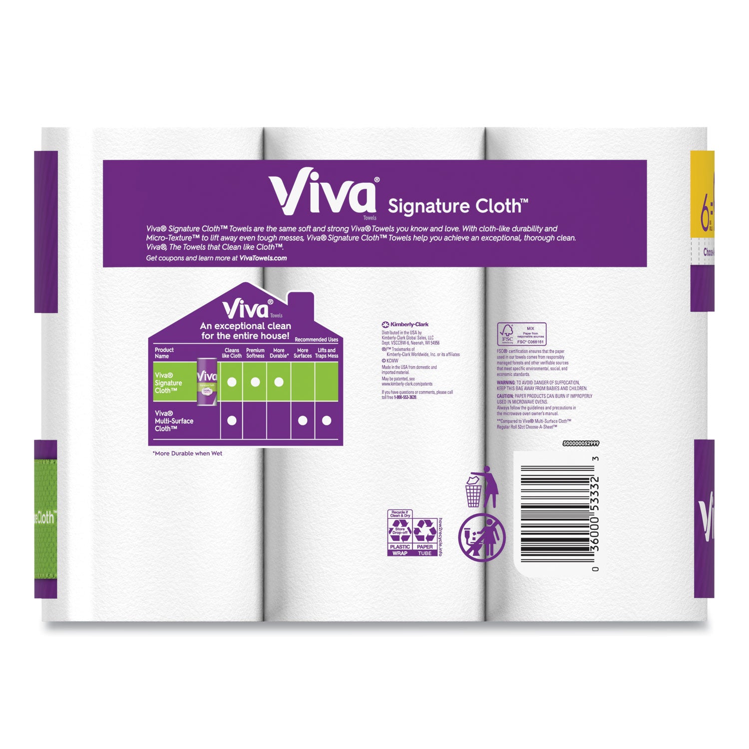 signature-cloth-choose-a-sheet-kitchen-roll-paper-towels-1-ply-11-x-59-white-70-sheets-roll-6-roll-pack-4-packs-carton_kcc54869 - 2