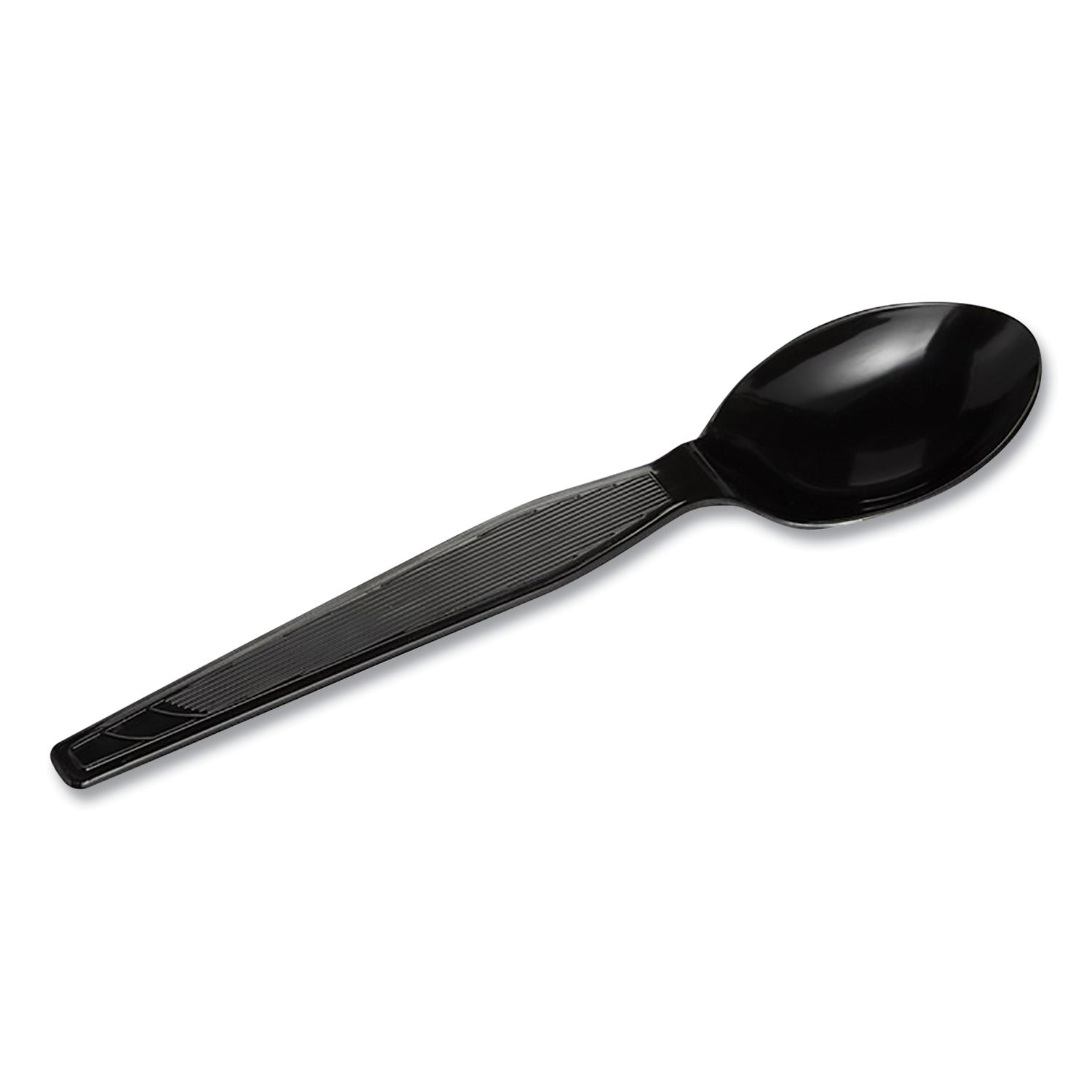 Plastic Cutlery, Heavyweight Teaspoons, Black, 1,000/Carton -