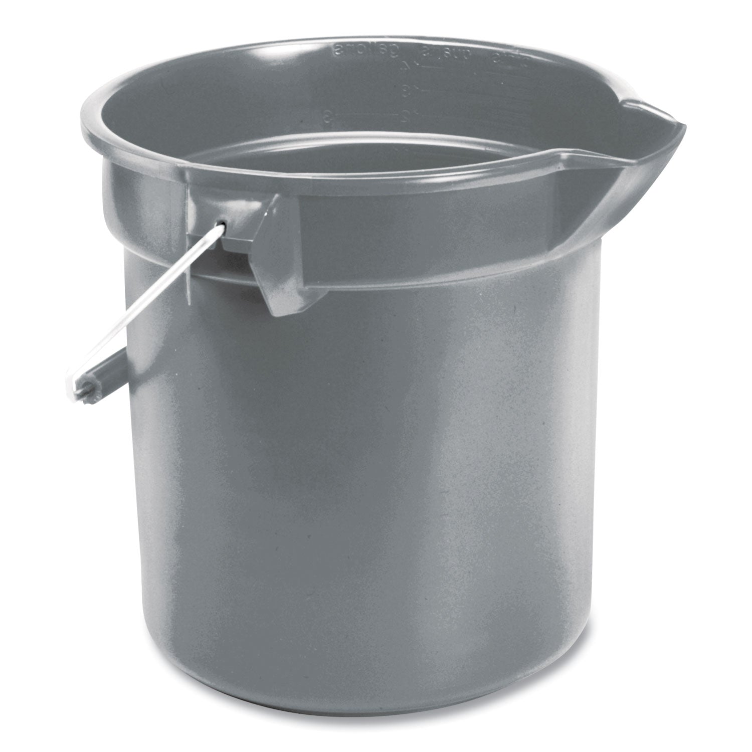 10 Quart Plastic Utility Pail, Plastic, Gray, 10.5" dia -