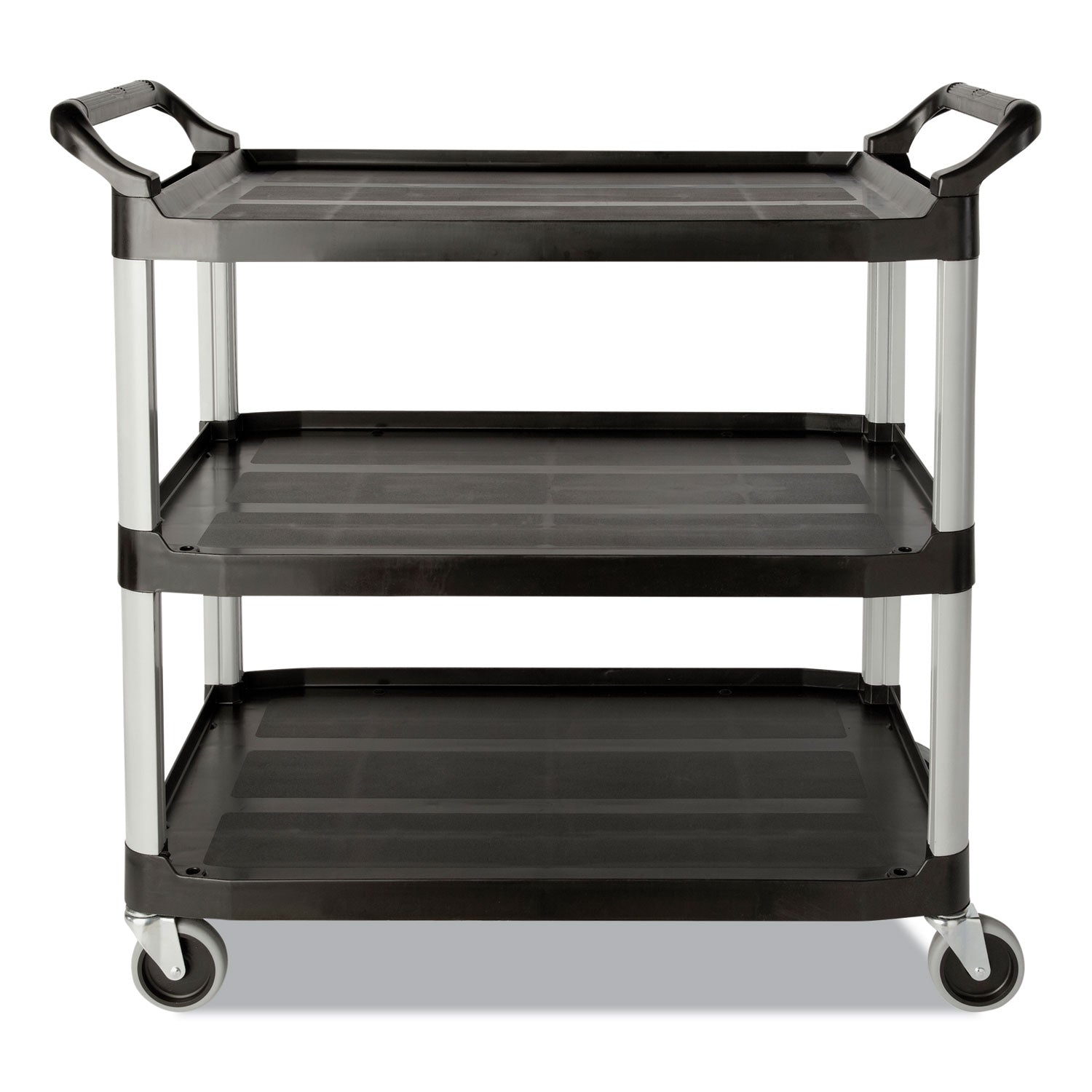 Economy Plastic Cart, Three-Shelf, 18-5/8w x 33-5/8d x 37-3/4h, Black - 1