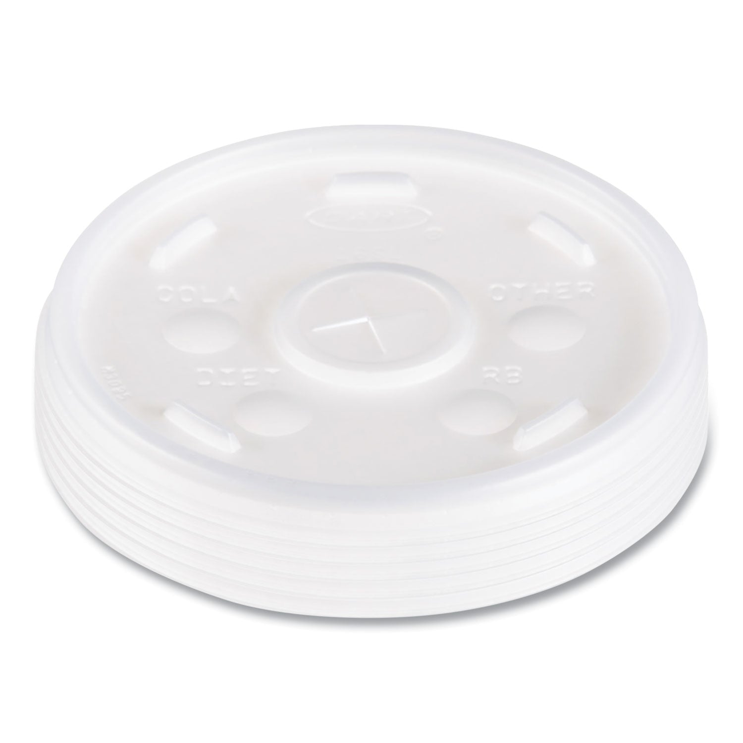 Plastic Lids, Fits 12 oz to 24 oz Hot/Cold Foam Cups, Straw-Slot Lid, White, 100/Pack, 10 Packs/Carton -