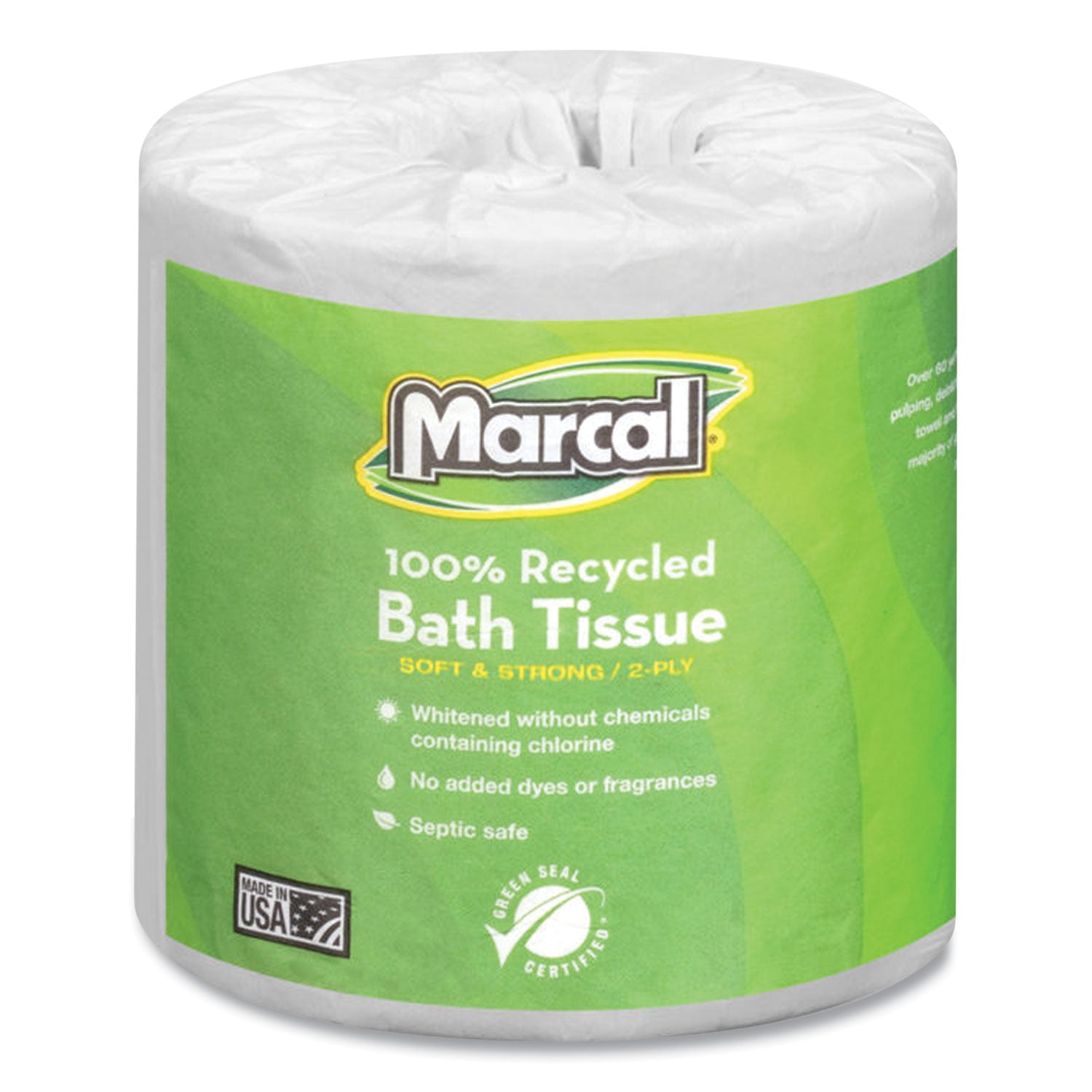 100% Recycled 2-Ply Bath Tissue, Septic Safe, Individually Wrapped Rolls, White, 330 Sheets/Roll, 48 Rolls/Carton -