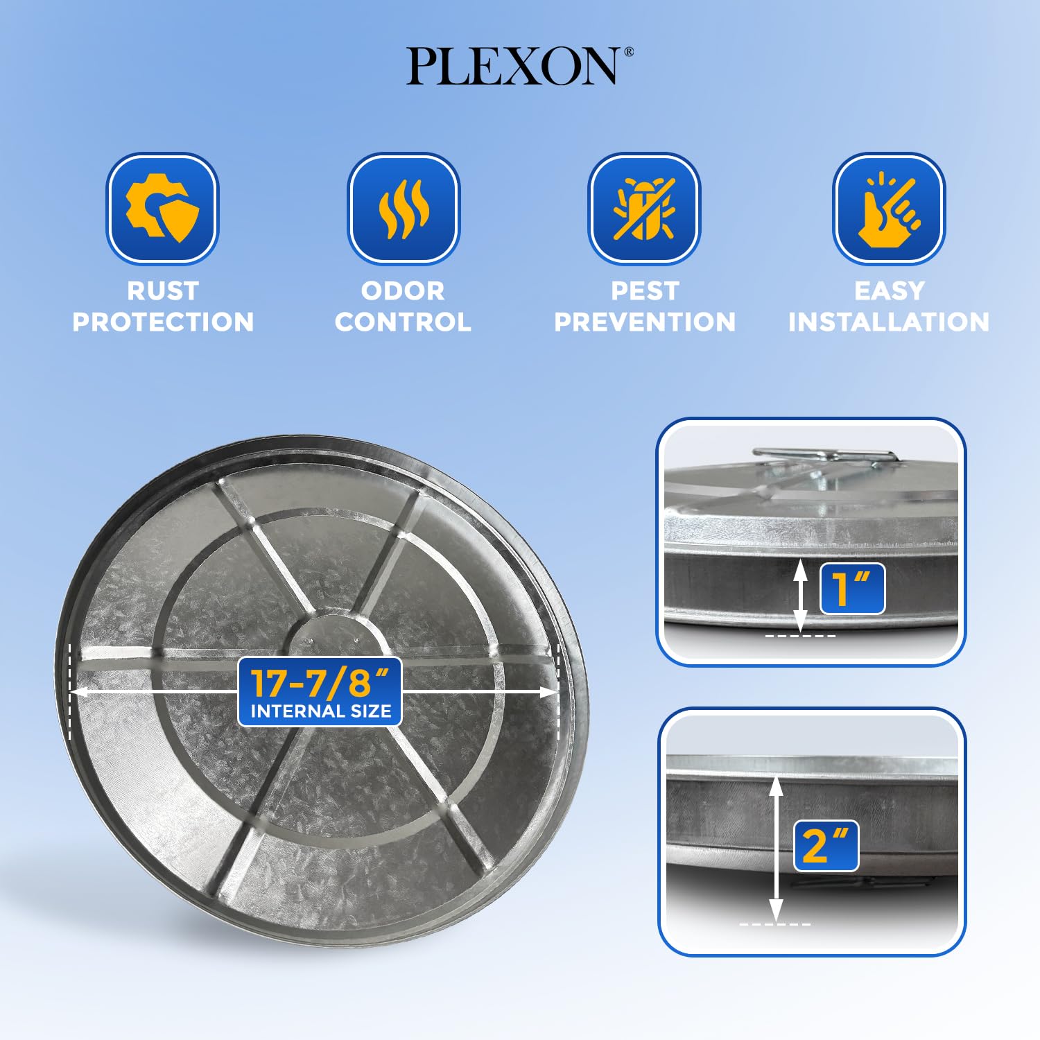 Lid for 20-Gallon Galvanized Steel Round Fire Resistant Trash Can