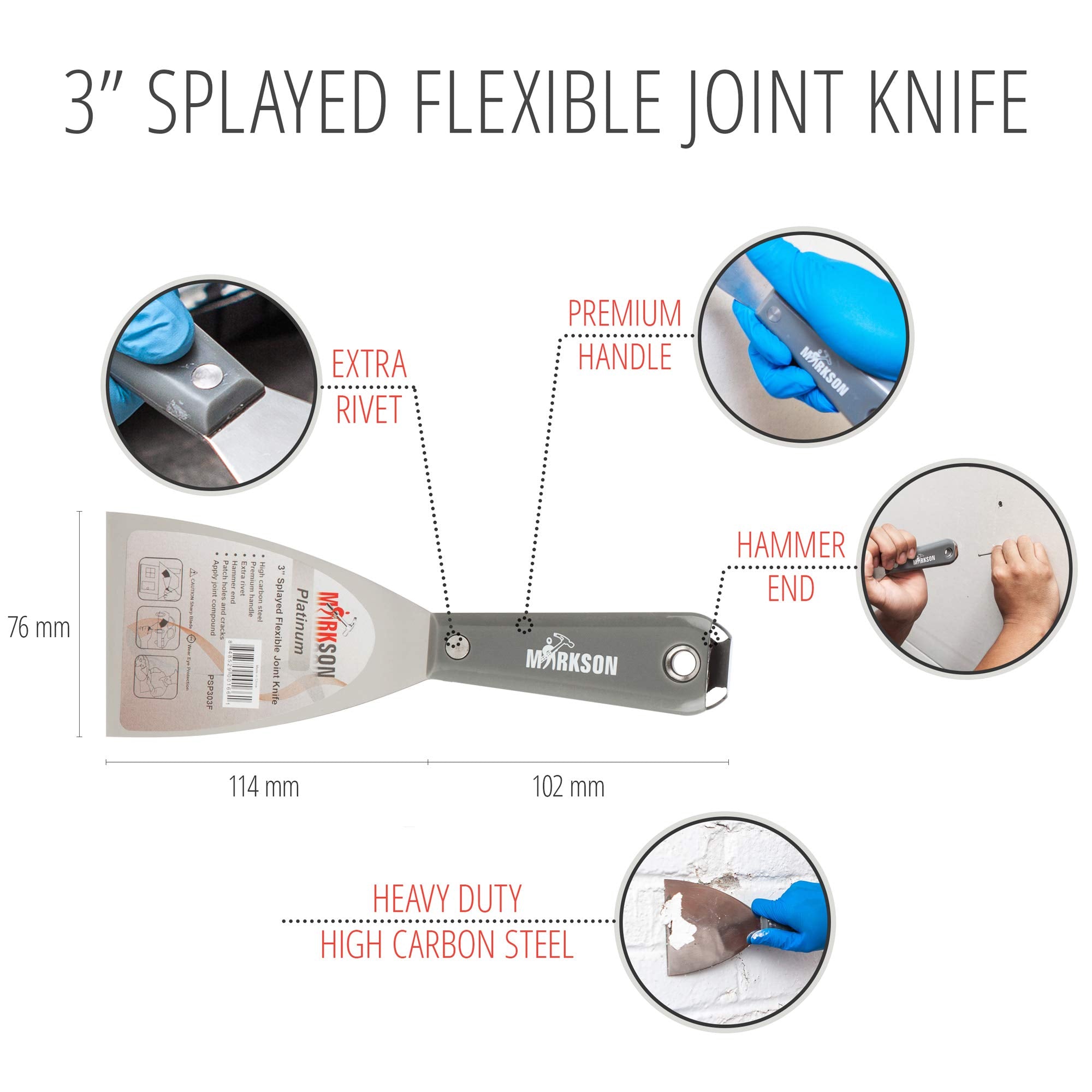 Platinum 3" Splayed Flexible Joint Knife