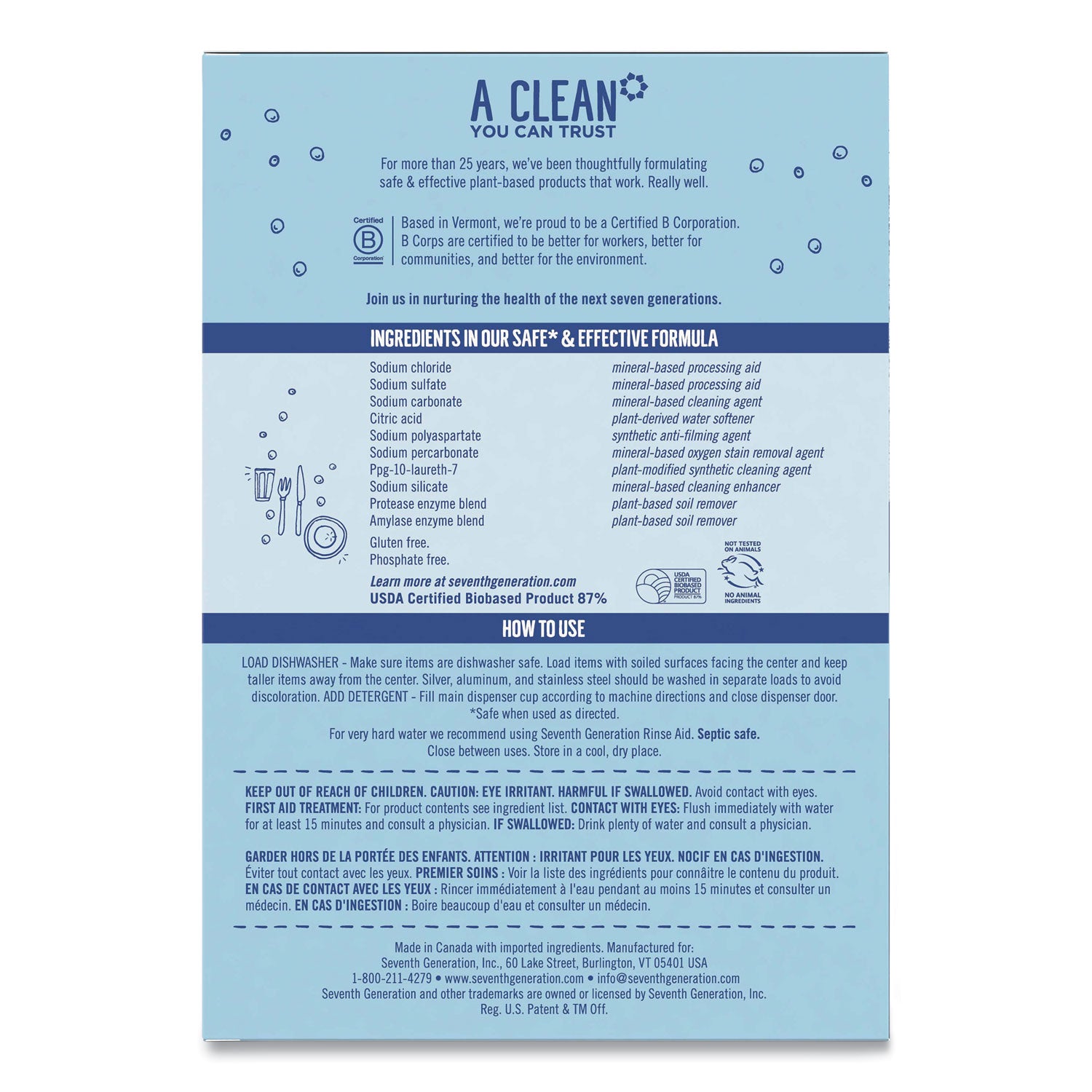 Automatic Dishwasher Powder, Free and Clear, 45oz Box -