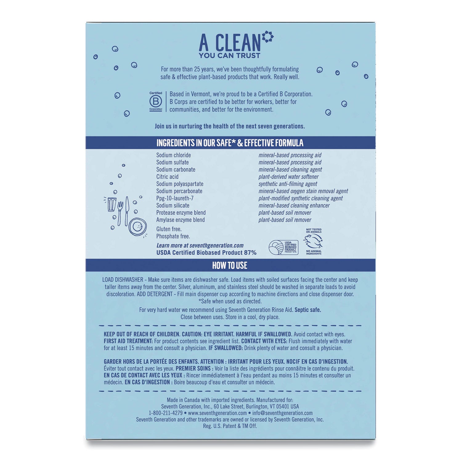Automatic Dishwasher Powder, Free and Clear, 45oz Box, 12/Carton -
