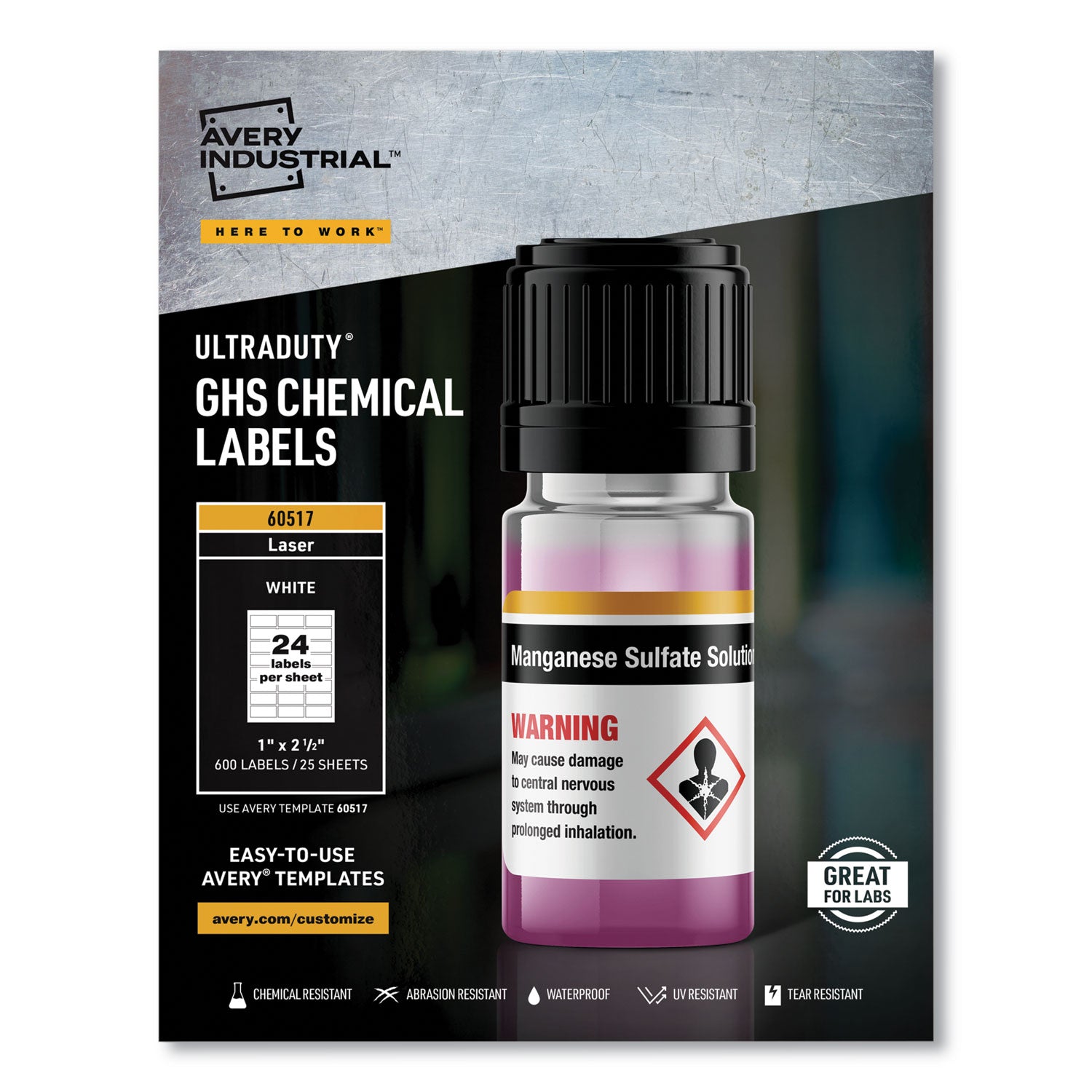 ultraduty-ghs-chemical-waterproof-and-uv-resistant-labels-1-x-25-white-24-sheet-25-sheets-pack_ave60517 - 1