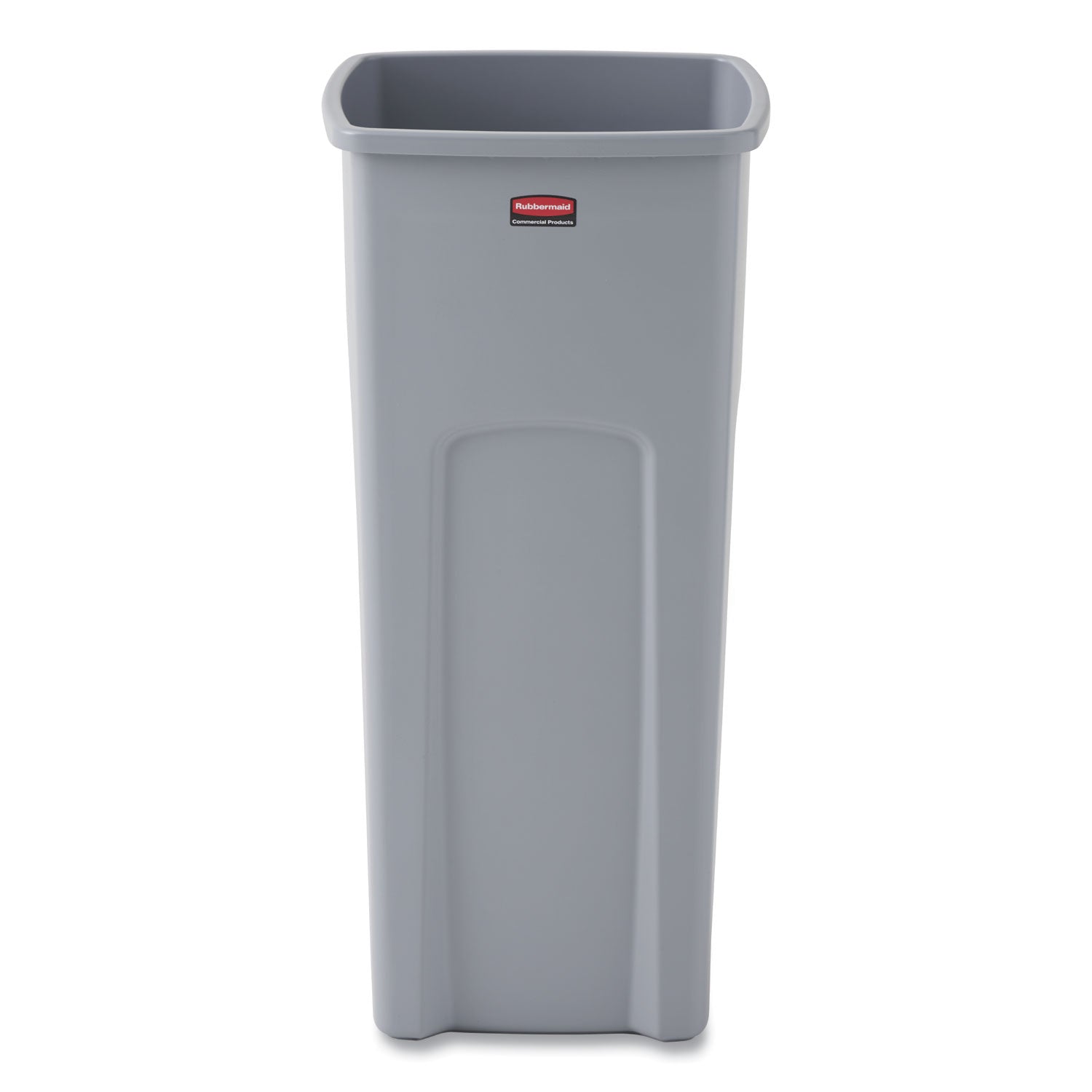 Untouchable Square Waste Receptacle, 23 gal, Plastic, Gray -