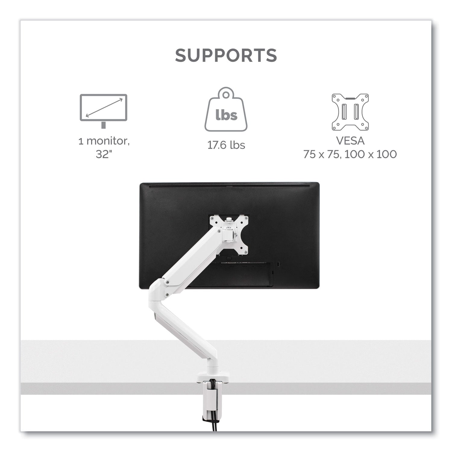 platinum-series-single-monitor-arm-for-27-monitors-360-deg-rotation-45-deg-tilt-180-deg-pan-white-supports-20-lb_fel8056201 - 2