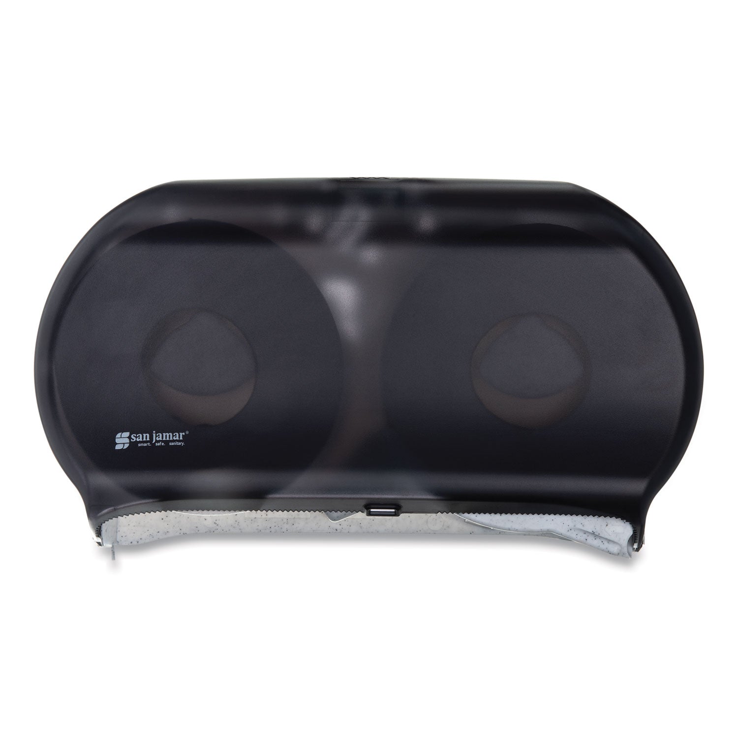Twin 9" Jumbo Tissue Dispenser, Classic, 19 x 5.25 x 12, Transparent Black Pearl -