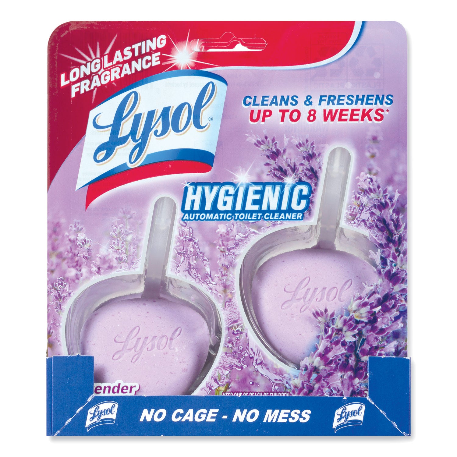 Hygienic Automatic Toilet Bowl Cleaner, Cotton Lilac, 2/Pack -
