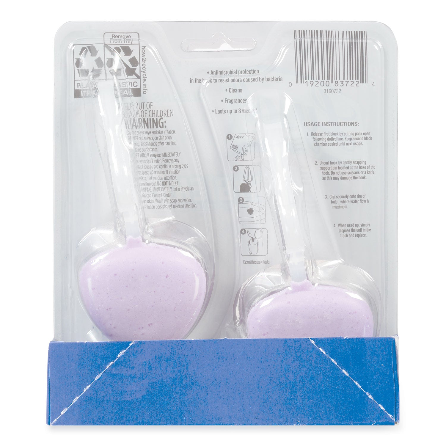 Hygienic Automatic Toilet Bowl Cleaner, Cotton Lilac, 2/Pack -