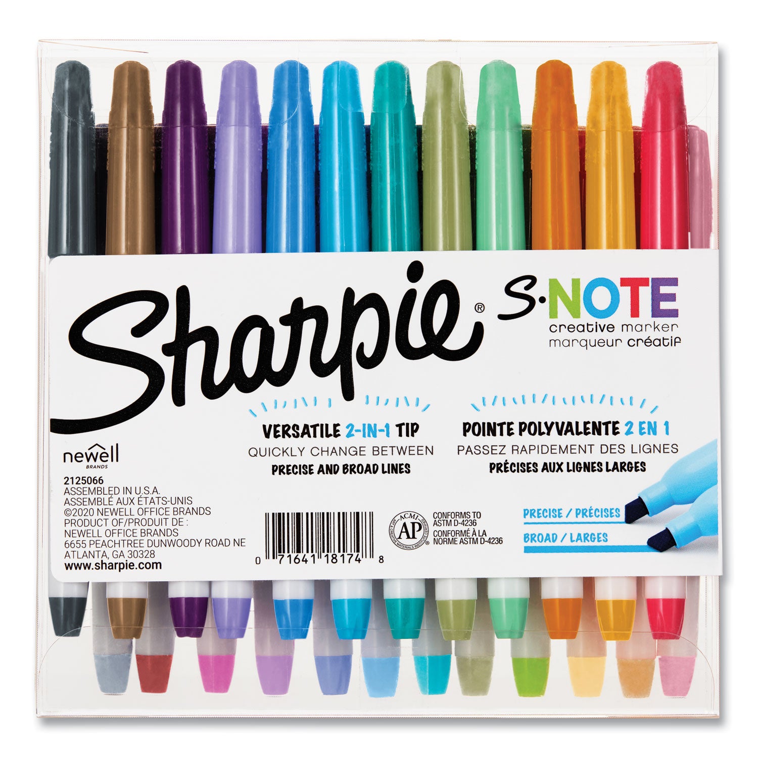 s-note-creative-markers-assorted-ink-colors-chisel-tip-assorted-barrel-colors-24-pack_san2117330 - 2