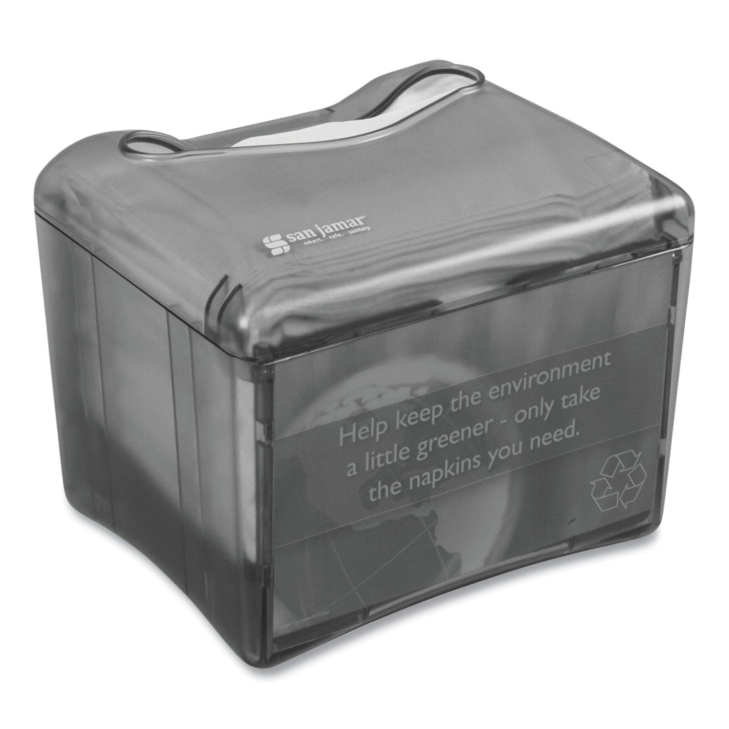 venue-napkin-dispenser-with-advertising-inset-65-x-613-x-69-capacity-200-black_sjmh4005tbk - 2