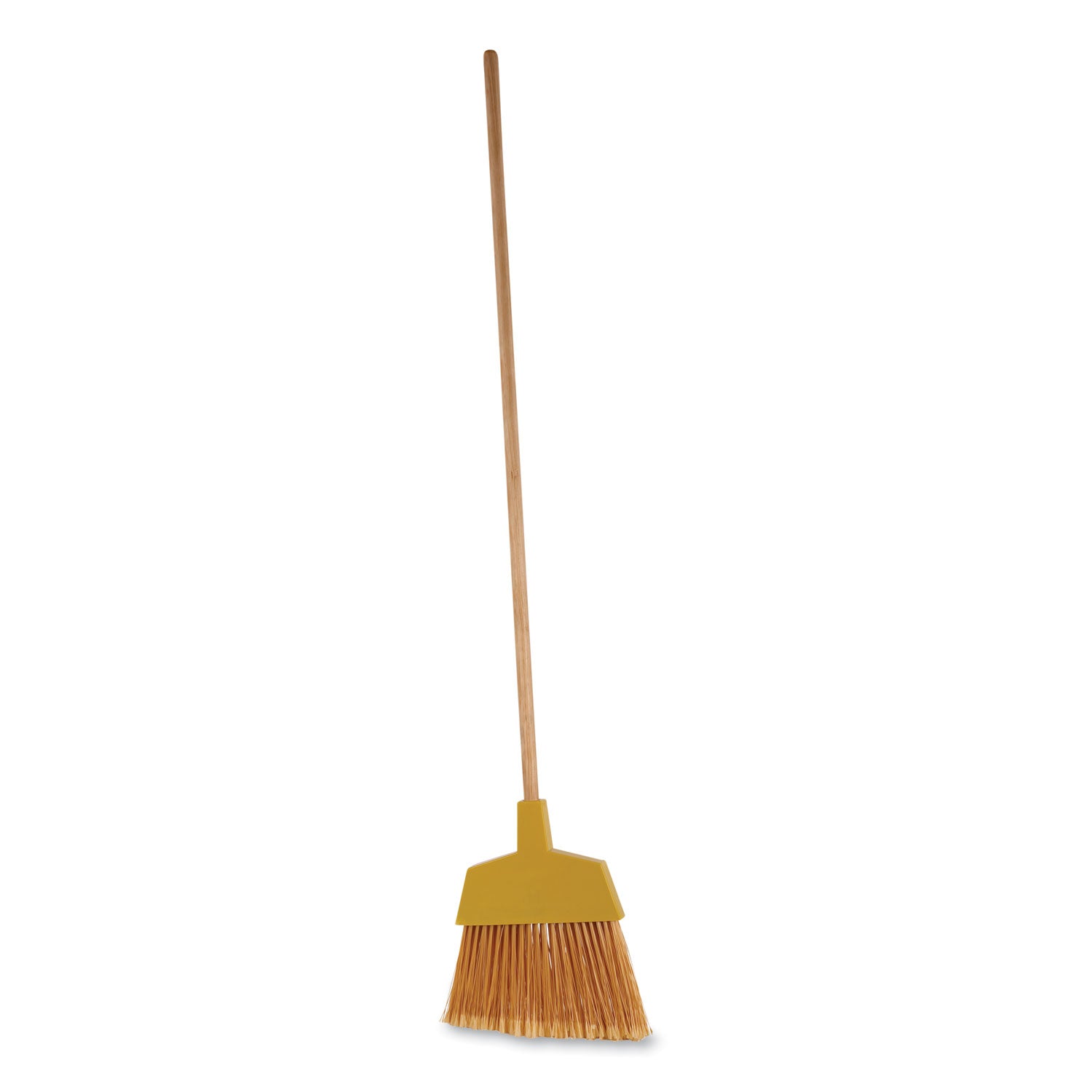 Angler Broom, 53" Handle, Yellow, 12/Carton -