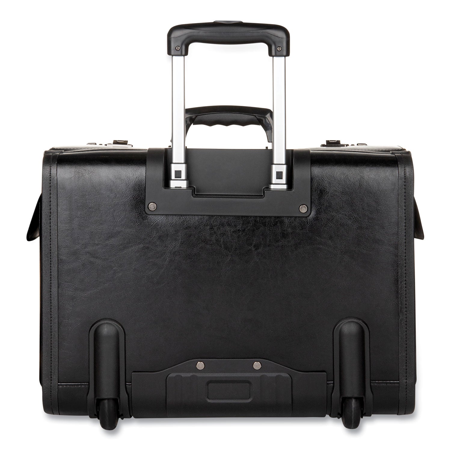 Catalog Case on Wheels, Fits Devices Up to 17.3", Leather, 19 x 9 x 15.5, Black -
