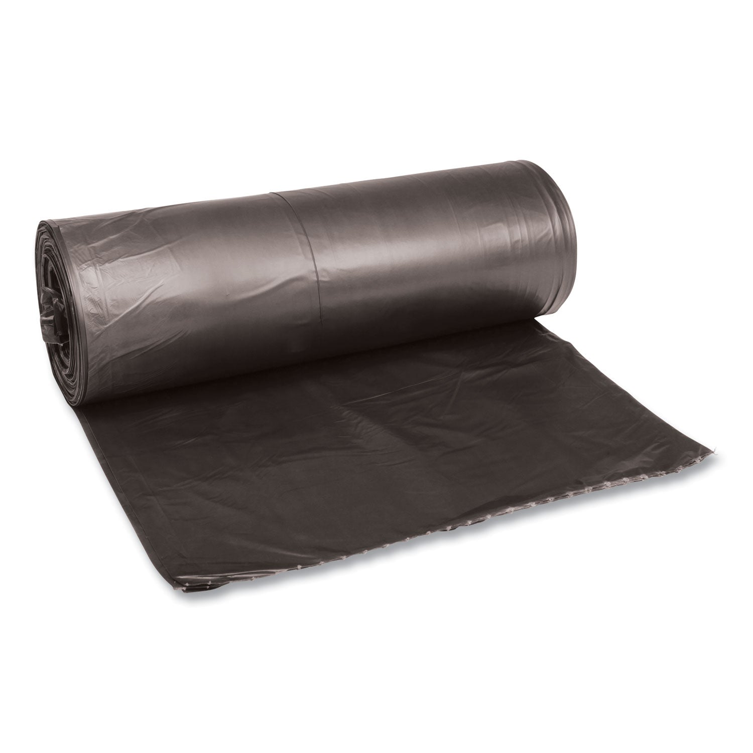 Low-Density Waste Can Liners, 60 gal, 0.65 mil, 38" x 58", Black, 25 Bags/Roll, 4 Rolls/Carton - 1
