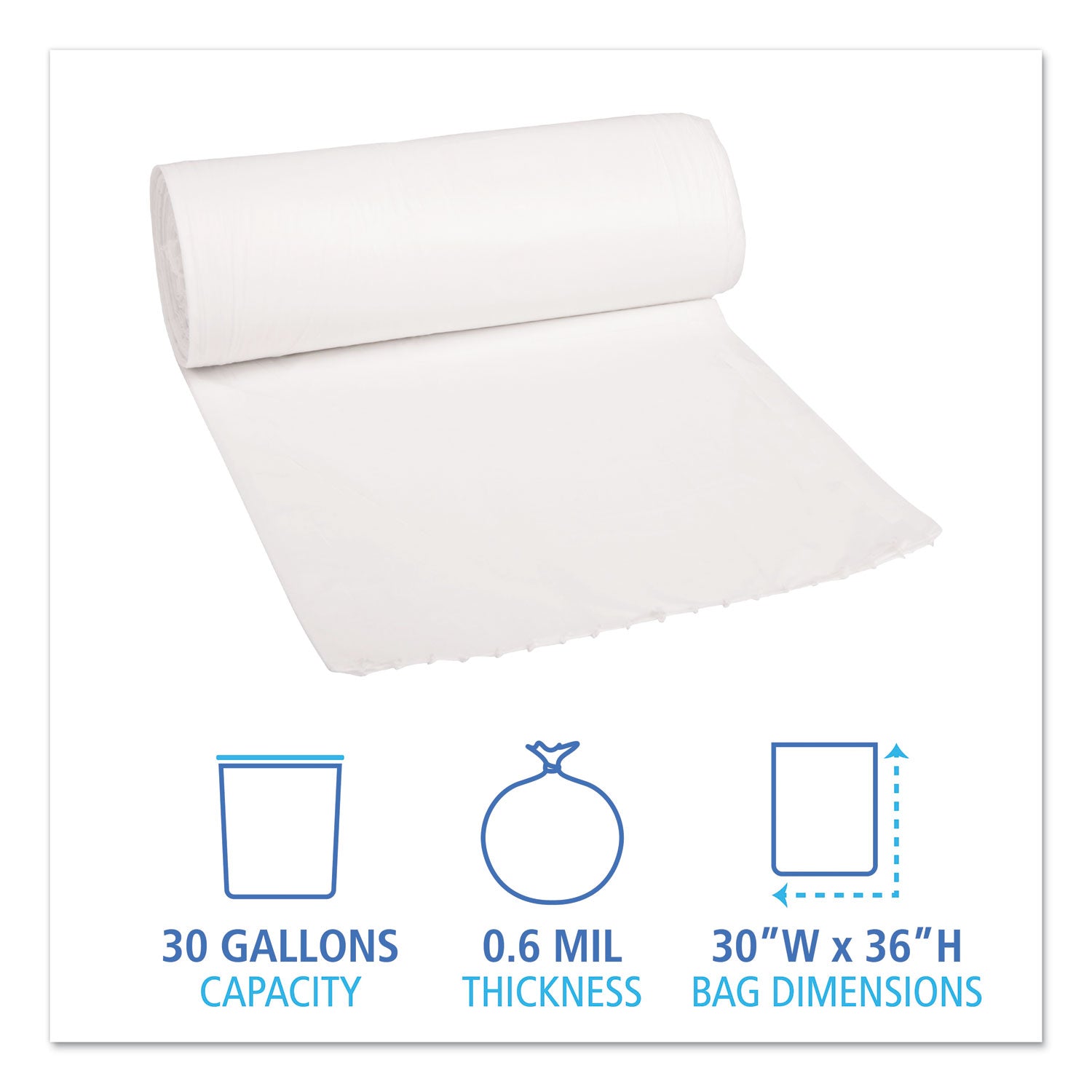low-density-waste-can-liners-30-gal-06-mil-30-x-36-white-25-bags-roll-8-rolls-carton_bwk3036exh - 2