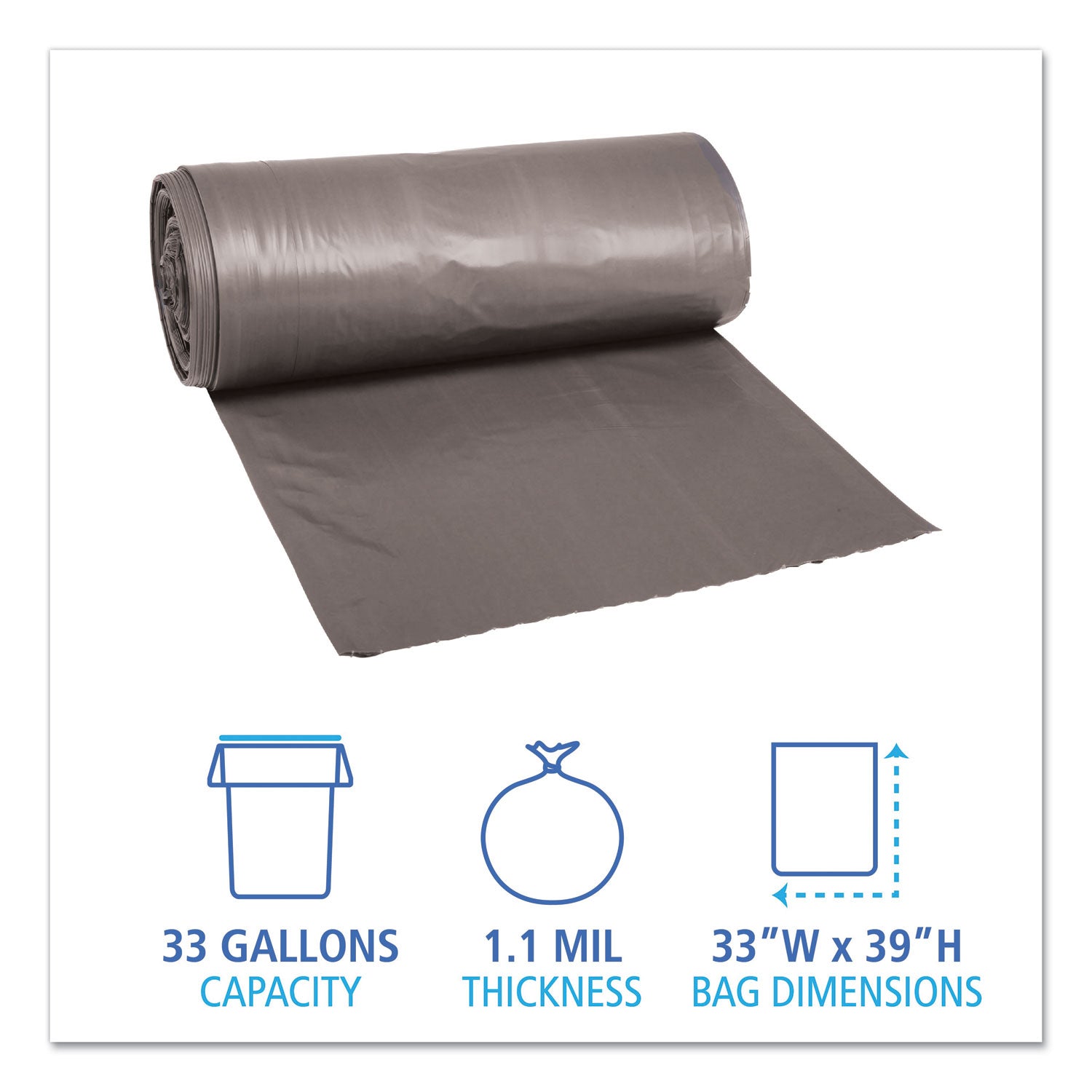 low-density-waste-can-liners-33-gal-11-mil-33-x-39-gray-25-bags-roll-4-rolls-carton_bwk3339seh - 2