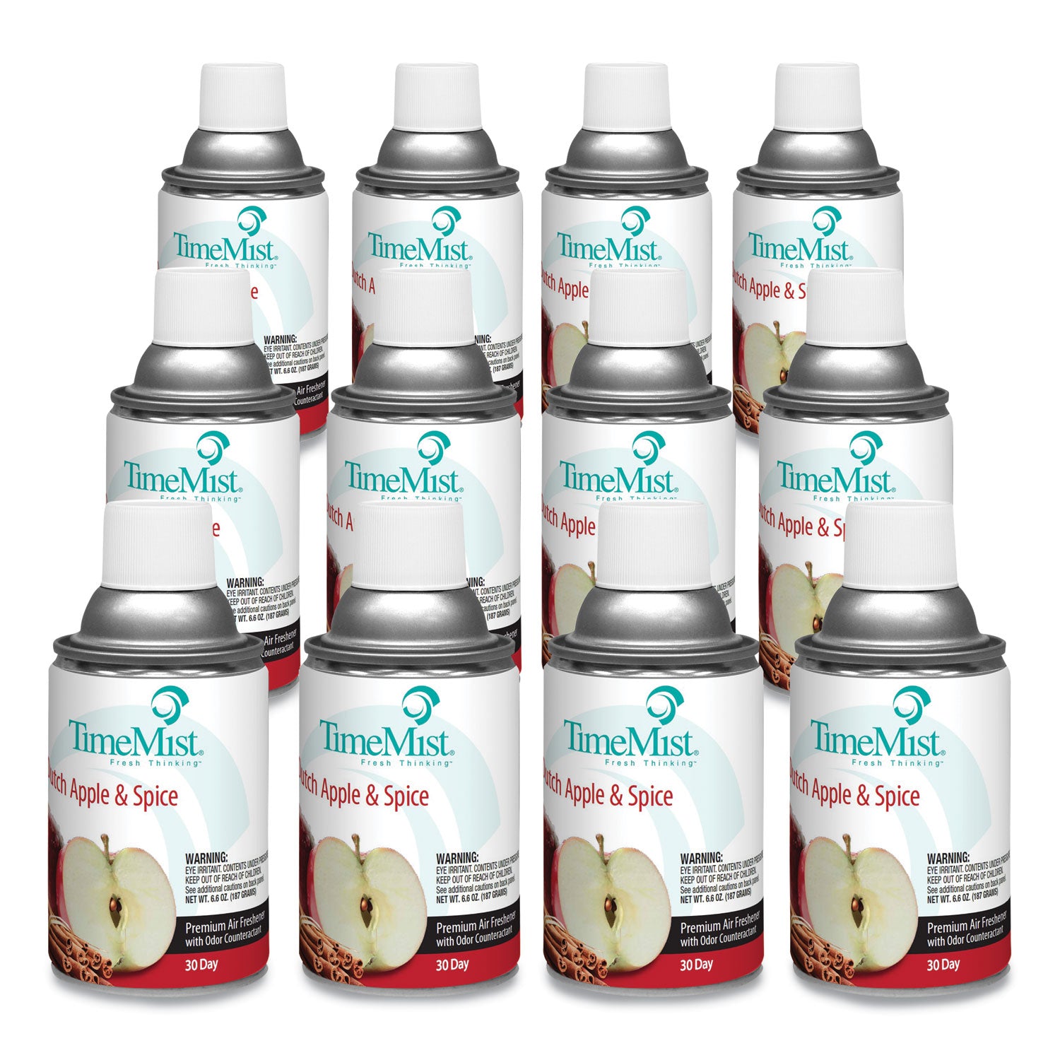 Premium Metered Air Freshener Refill, Dutch Apple and Spice, 6.6 oz Aerosol Spray, 12/Carton - 1