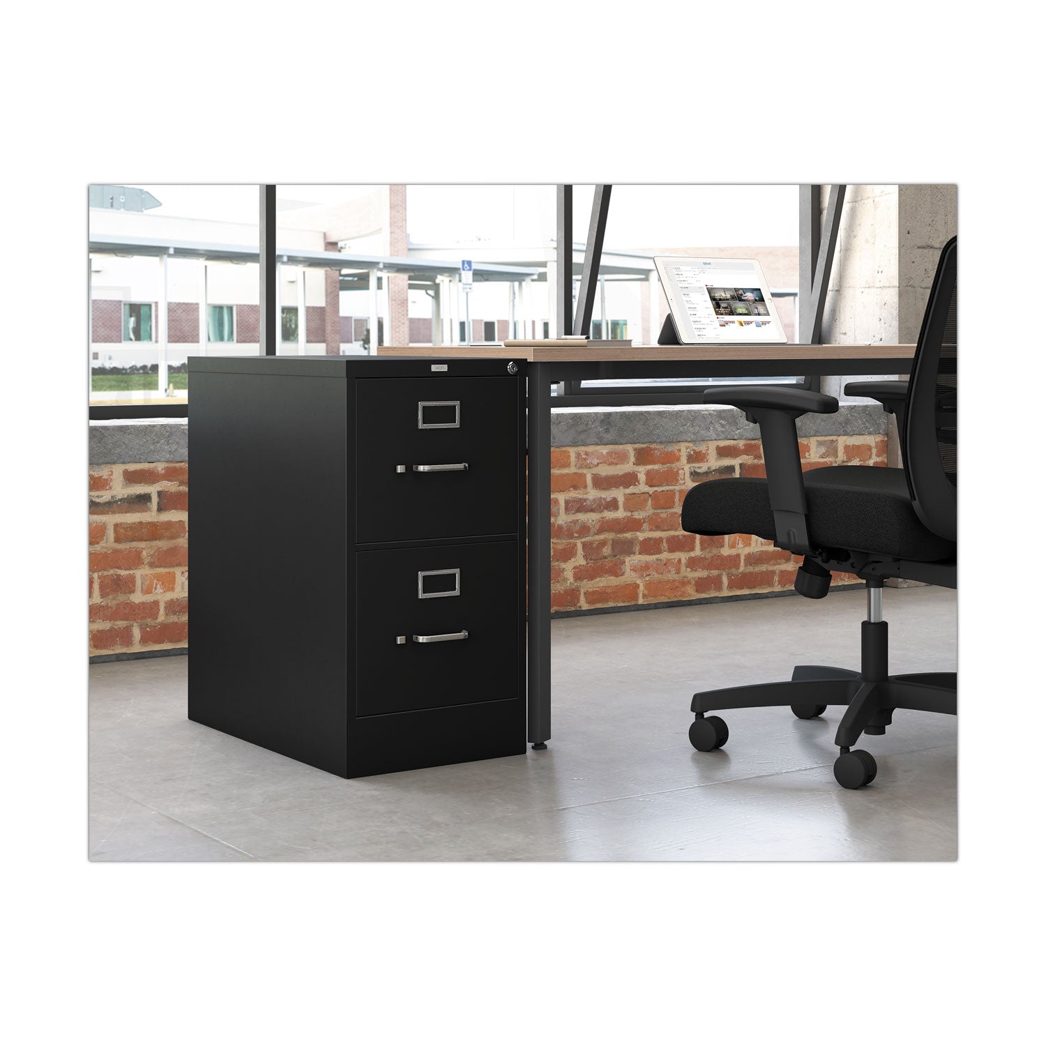 310 Series Vertical File, 2 Letter-Size File Drawers, Black, 15" x 26.5" x 29 -