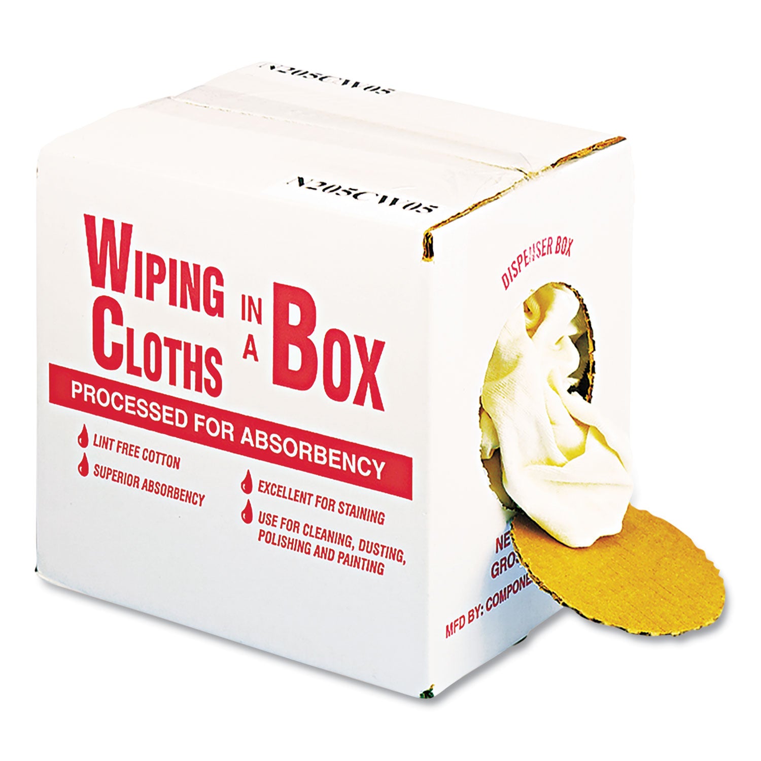Multipurpose Reusable Wiping Cloths, Cotton, 5 lb Box, Assorted Sizes and Colors -