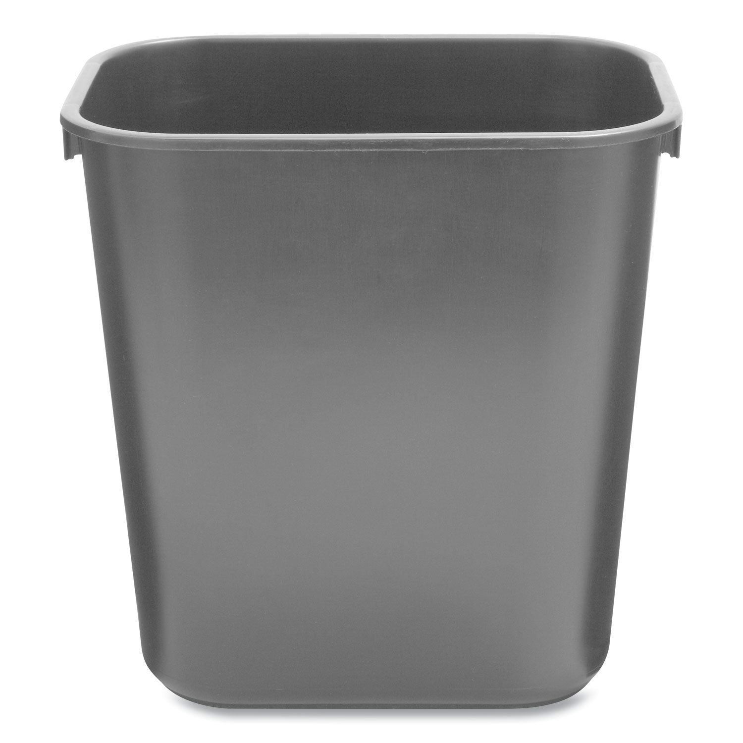 Deskside Plastic Wastebasket, 3.5 gal, Plastic, Black -