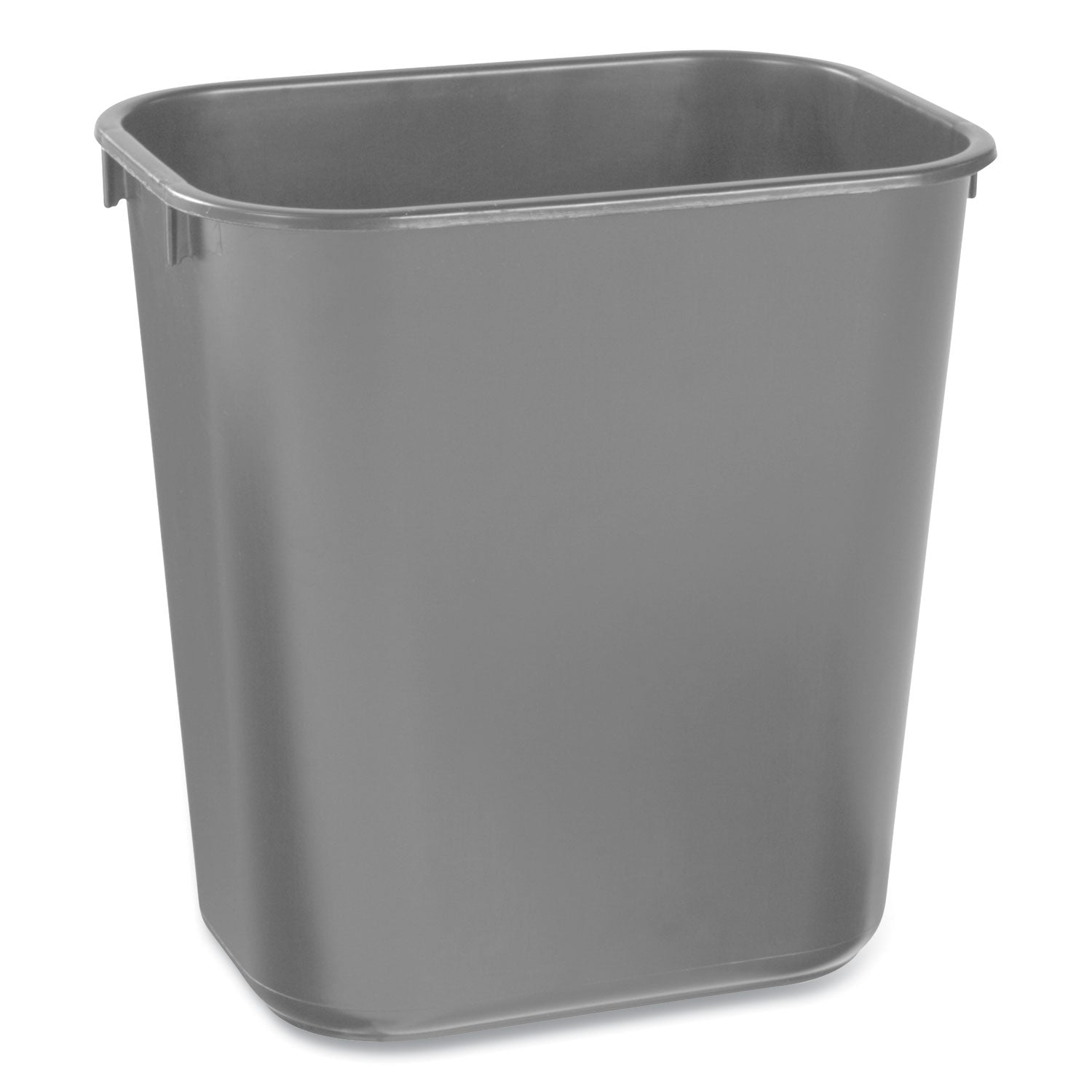 Deskside Plastic Wastebasket, 3.5 gal, Plastic, Black -