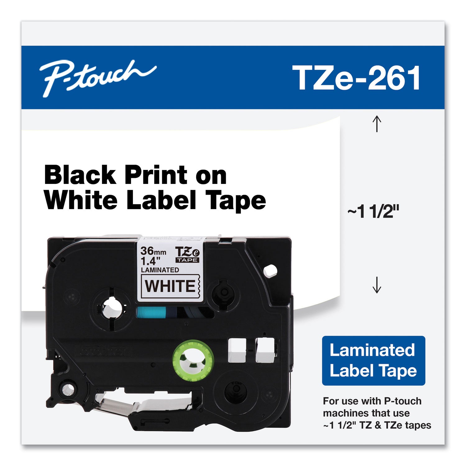 tze-standard-adhesive-laminated-labeling-tape-14-x-262-ft-black-on-white_brttze261 - 2