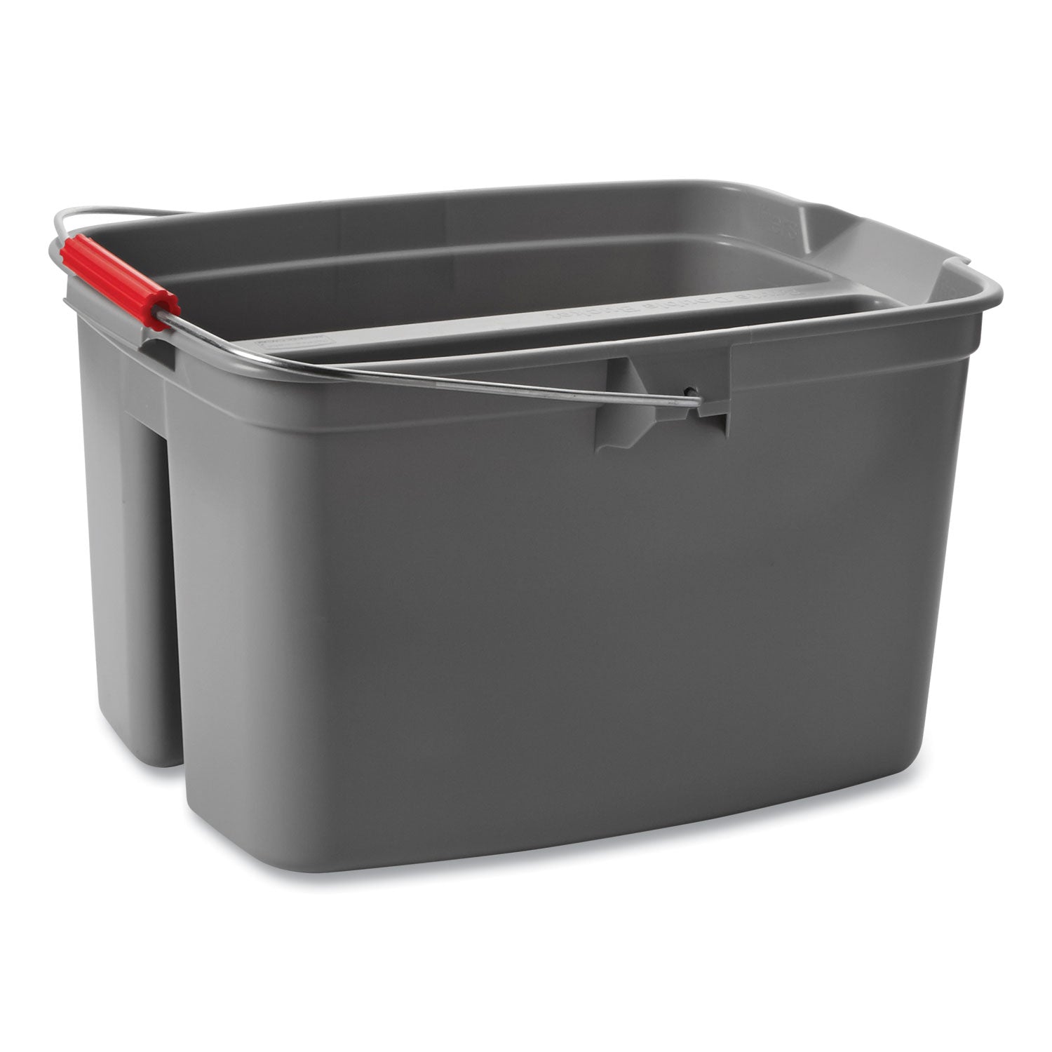19 Quart Double Utility Pail, Plastic, Gray, 18 x 14.5 x 10 -
