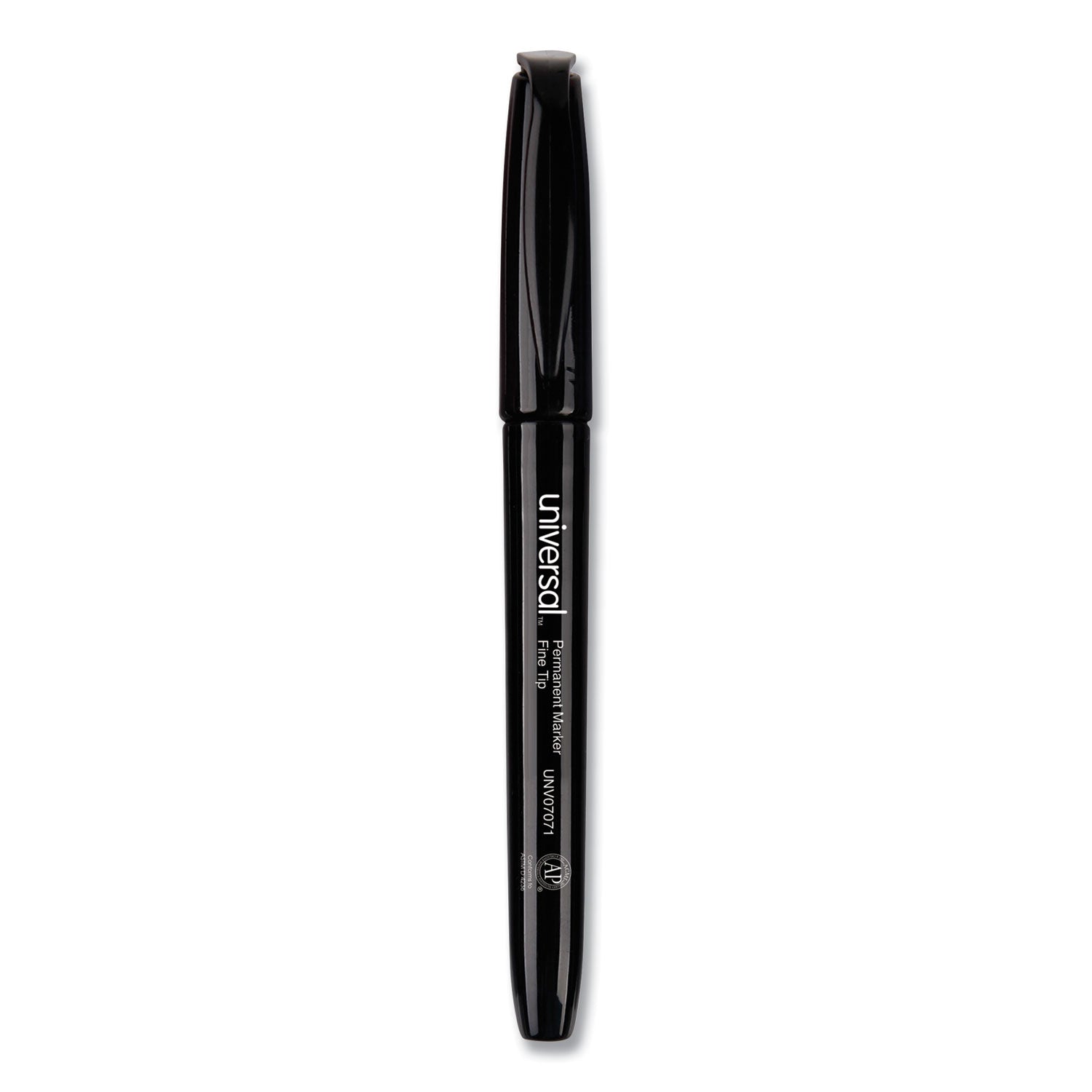 Pen-Style Permanent Marker, Fine Bullet Tip, Black, Dozen -