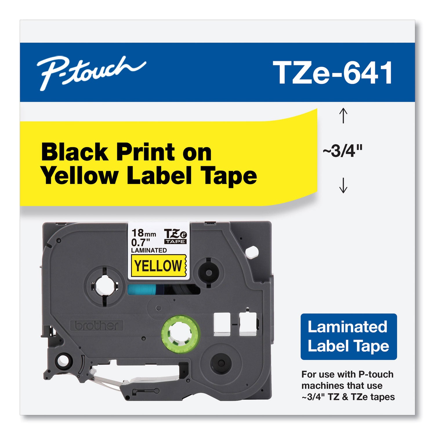 tze-standard-adhesive-laminated-labeling-tape-07-x-262-ft-black-on-yellow_brttze641 - 2
