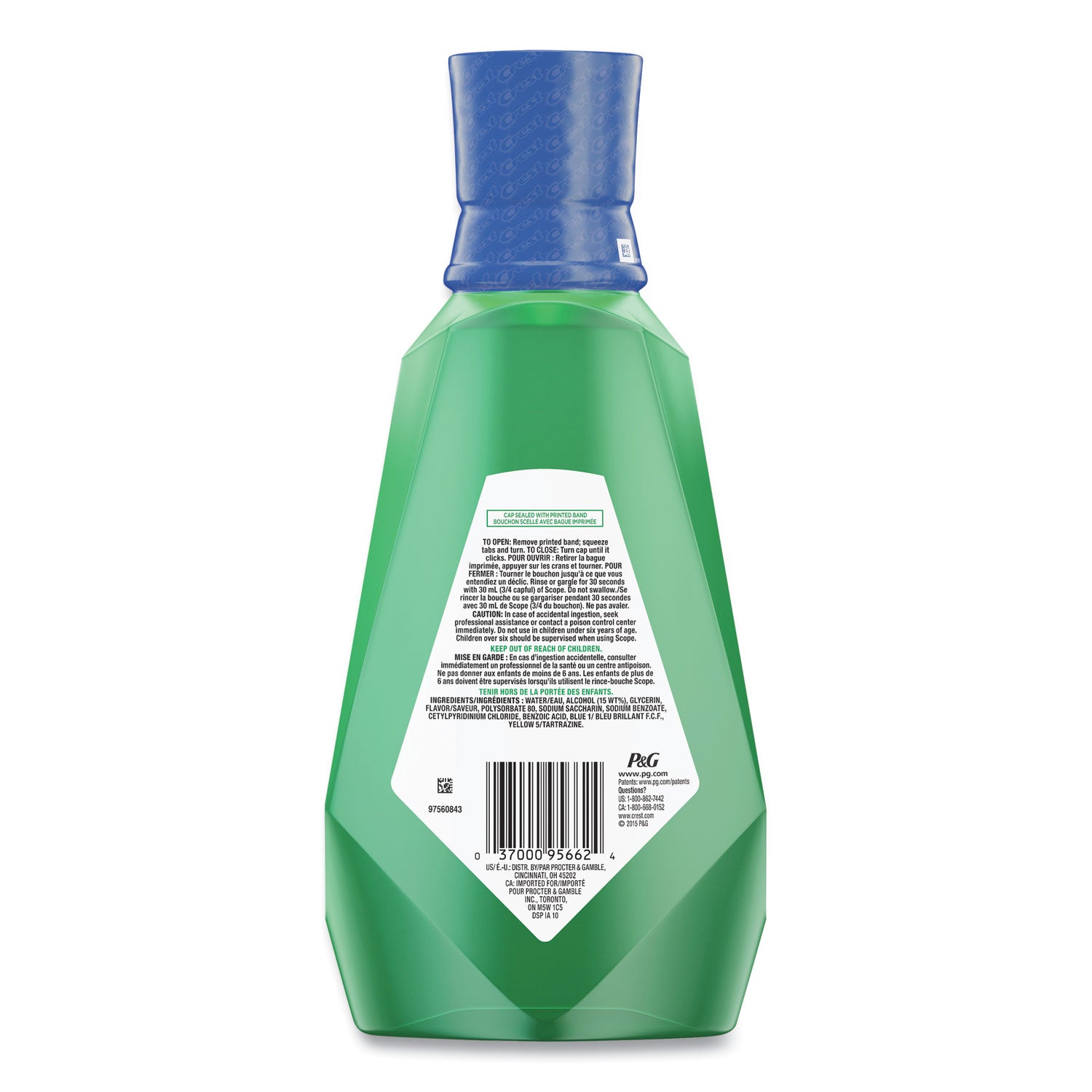 + Scope Mouth Rinse, Classic Mint, 1 L Bottle, 6/Carton - 2
