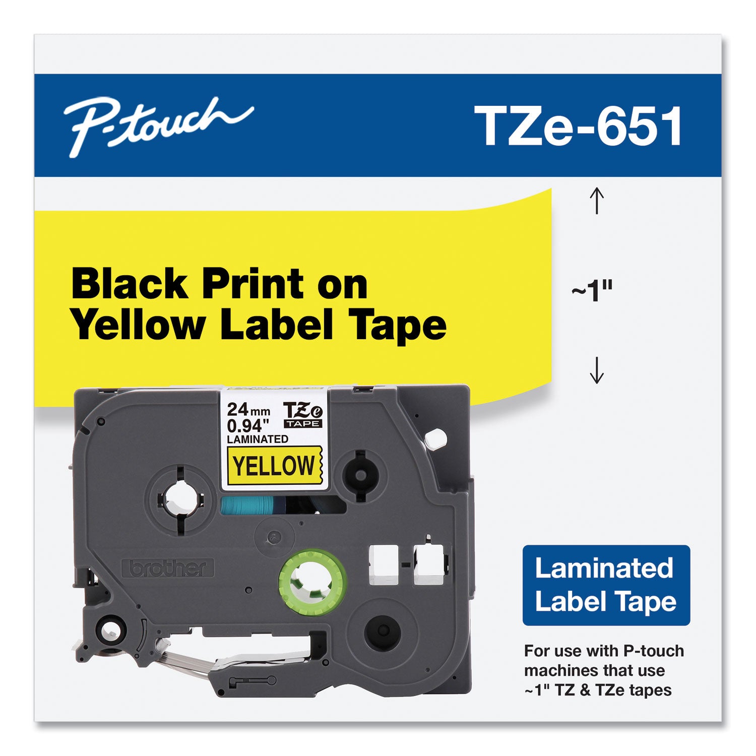 tze-standard-adhesive-laminated-labeling-tape-094-x-262-ft-black-on-yellow_brttze651 - 2