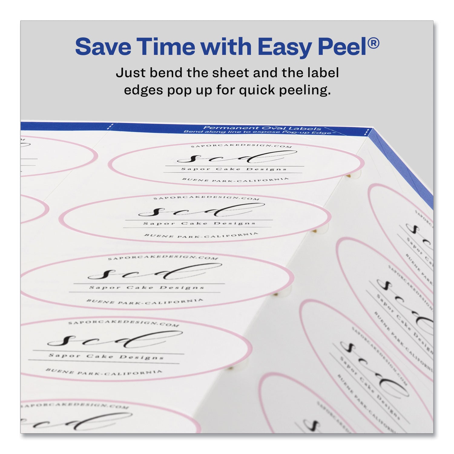Oval Labels w/ Sure Feed and Easy Peel, 2 x 3.33, Glossy White, 80/Pack -