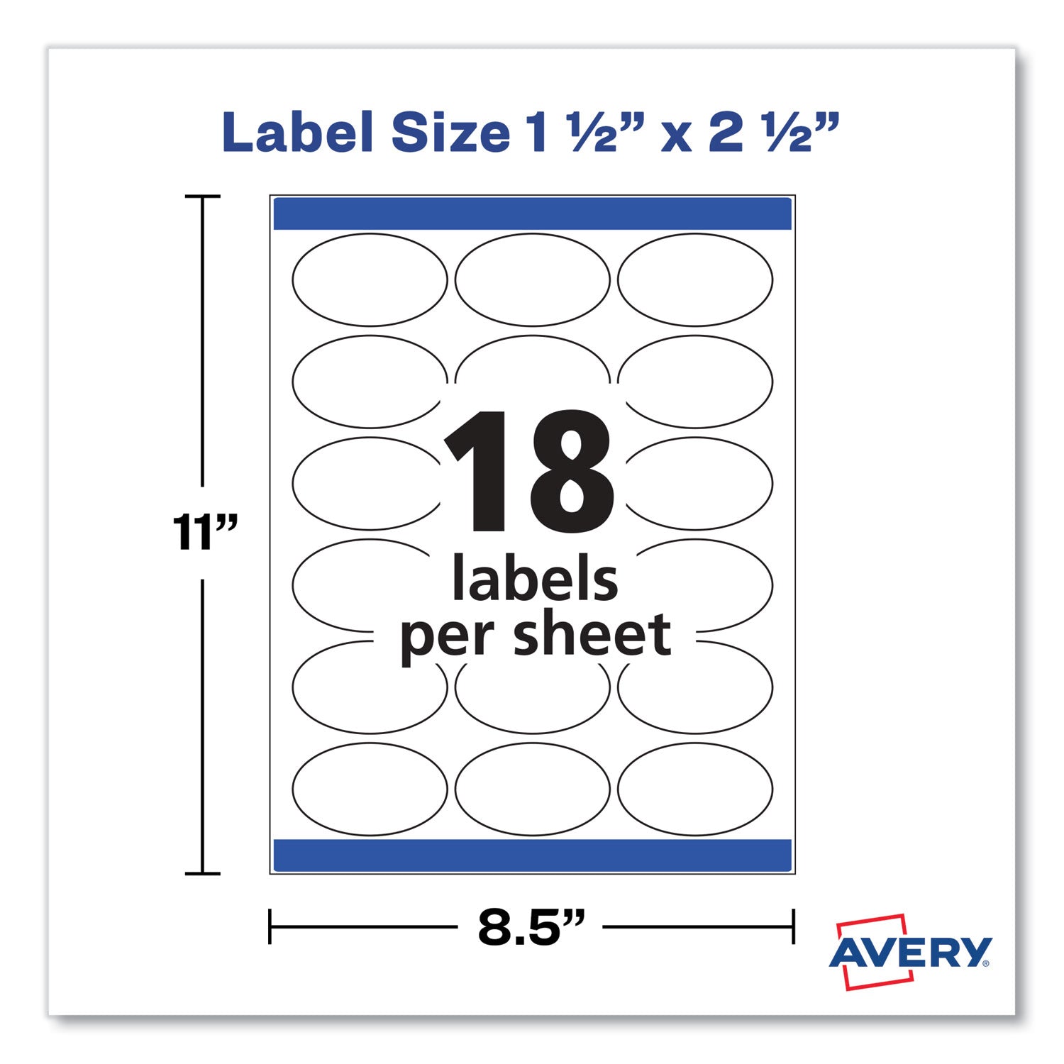 Oval Labels with Sure Feed and Easy Peel, 1.5 x 2.5, Glossy White, 180/Pack -