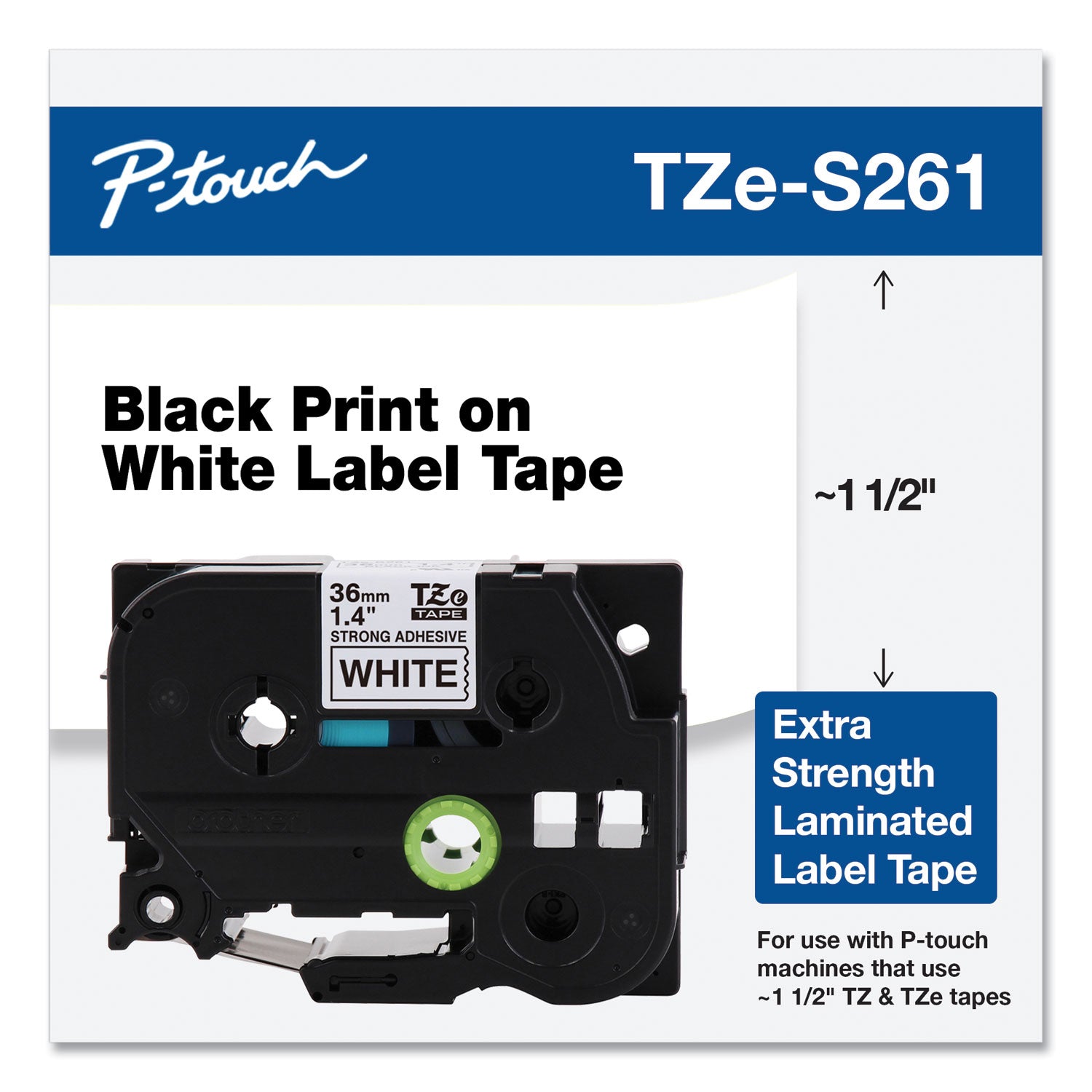 tz-extra-strength-adhesive-laminated-labeling-tape-14-x-262-ft-black-on-white_brttzes261 - 2