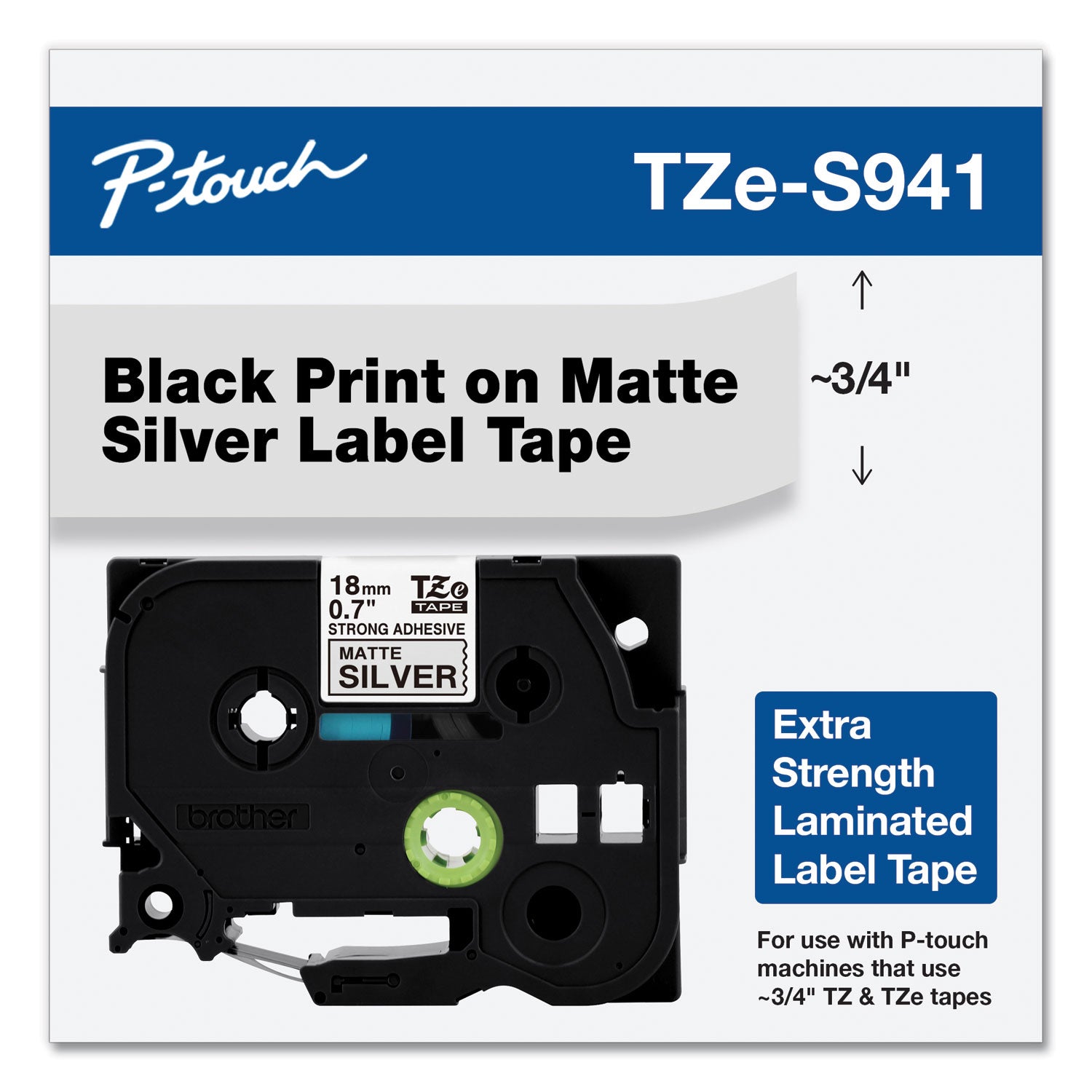tz-extra-strength-adhesive-laminated-labeling-tape-07-x-262-ft-black-on-matte-silver_brttzes941 - 2