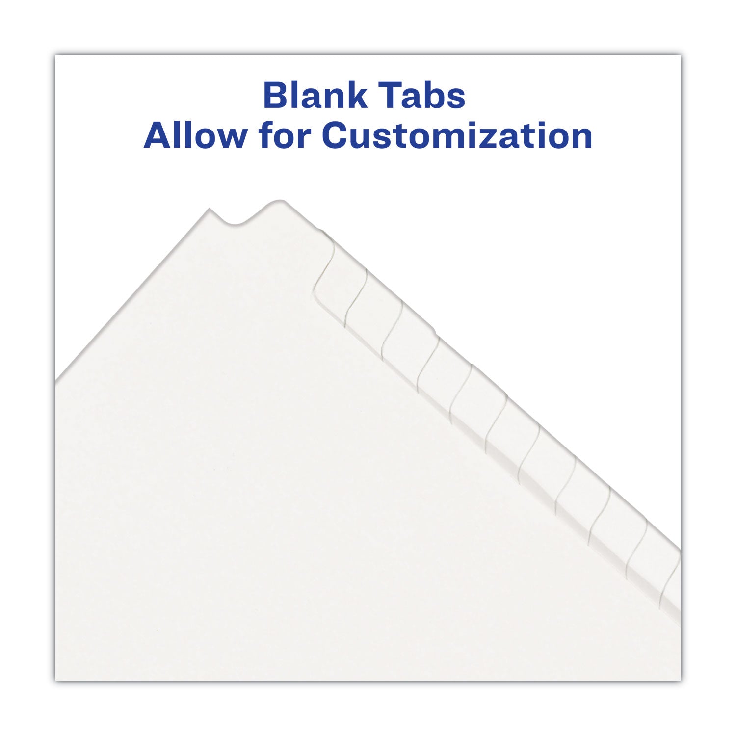 Blank Tab Legal Exhibit Index Divider Set, 25-Tab, 11 x 8.5, White, 1 Set -