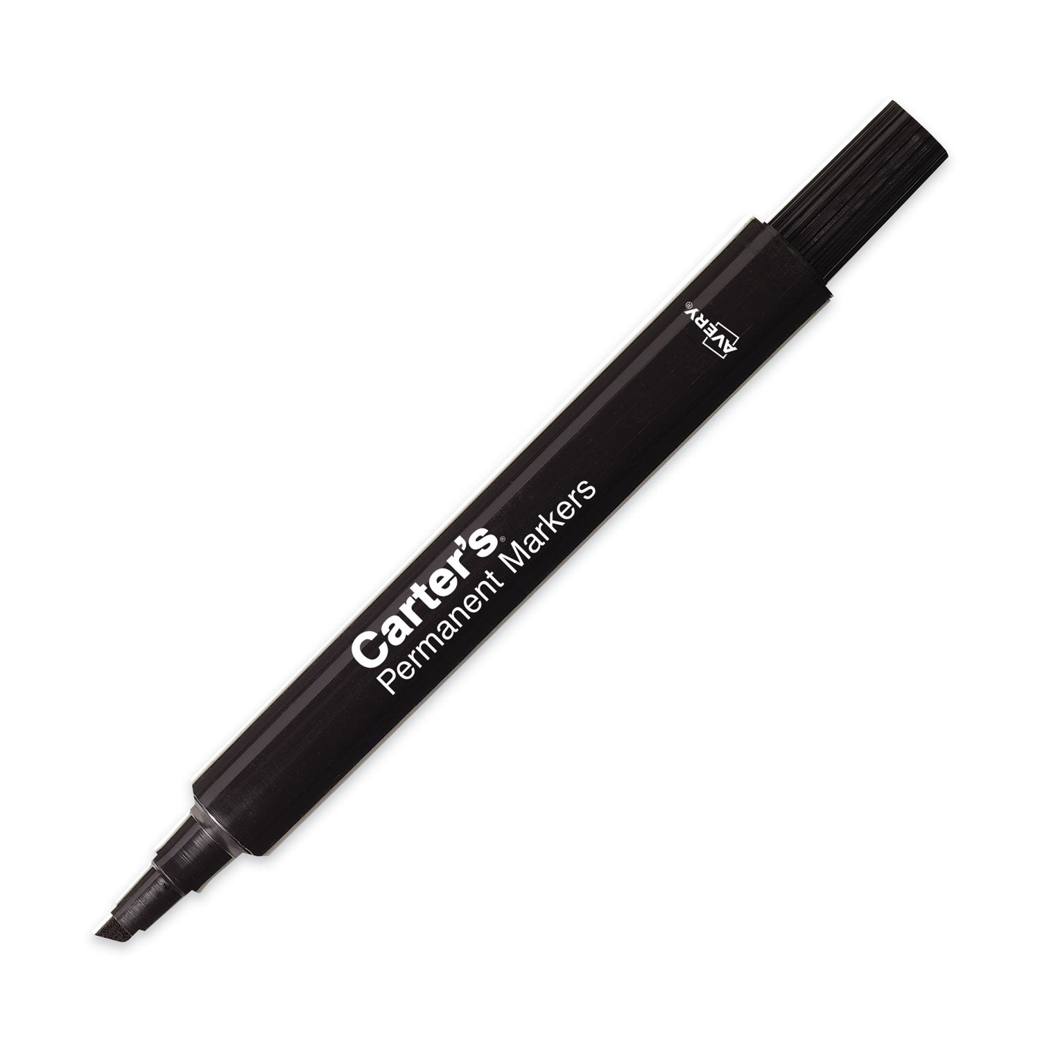 Large Desk Style Permanent Marker, Broad Chisel Tip, Black, Dozen -