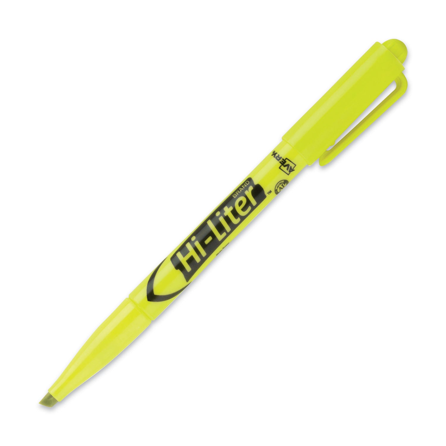 HI-LITER Pen-Style Highlighters, Fluorescent Yellow Ink, Chisel Tip, Yellow/Black Barrel, Dozen -