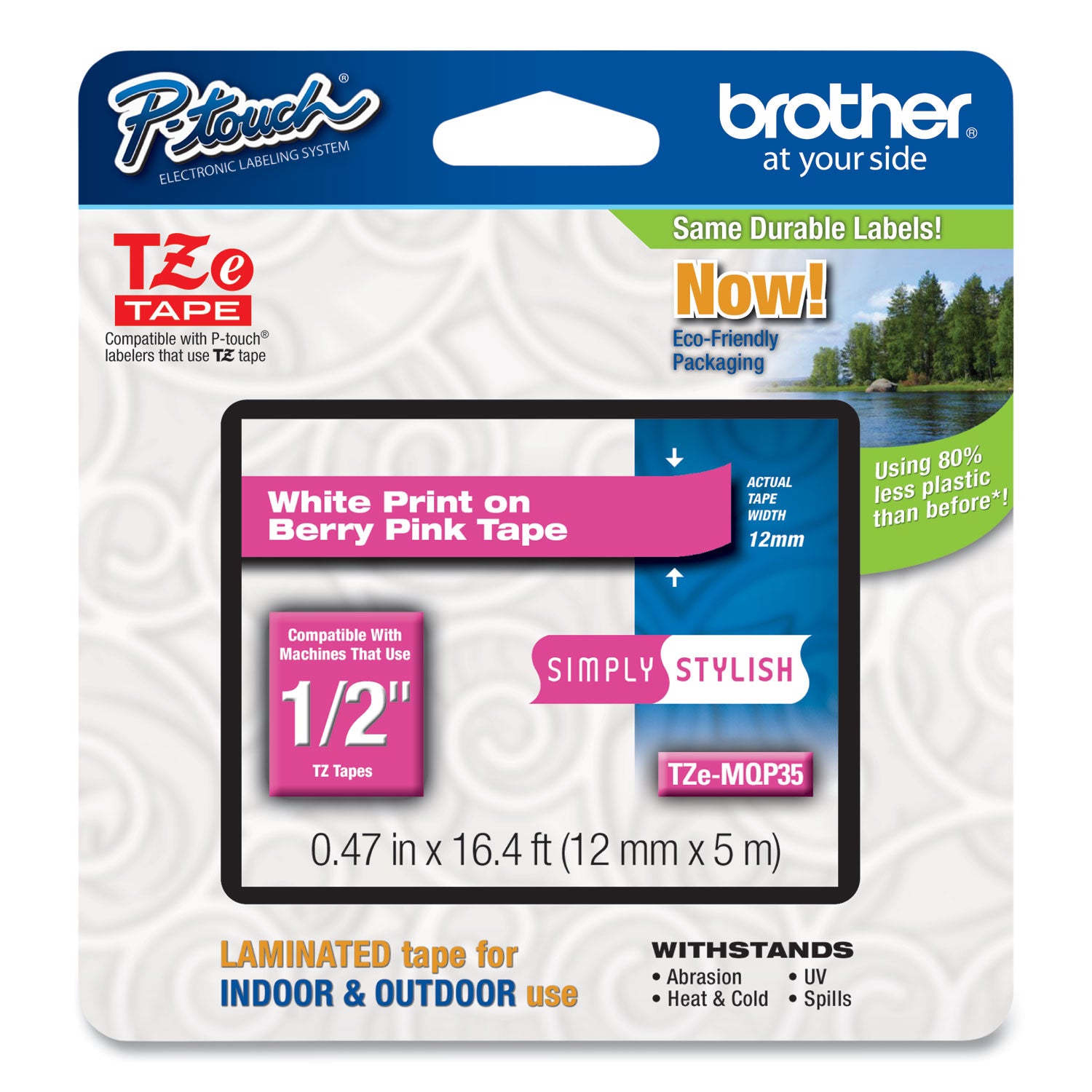 tz-standard-adhesive-laminated-labeling-tape-047-x-164-ft-white-berry-pink_brttzemqp35 - 1