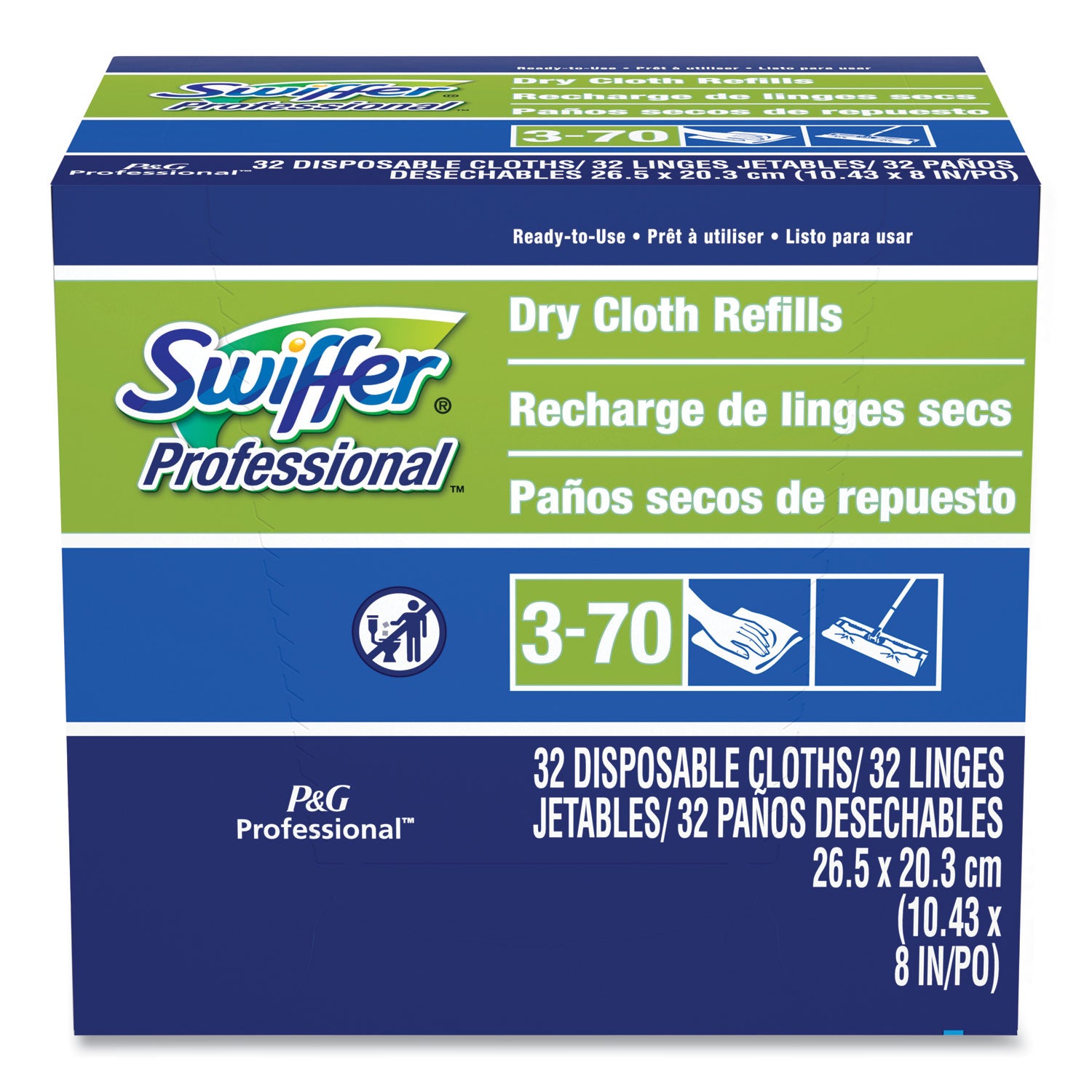 Dry Refill Cloths, 10.63 x 8, White, 32/Box -