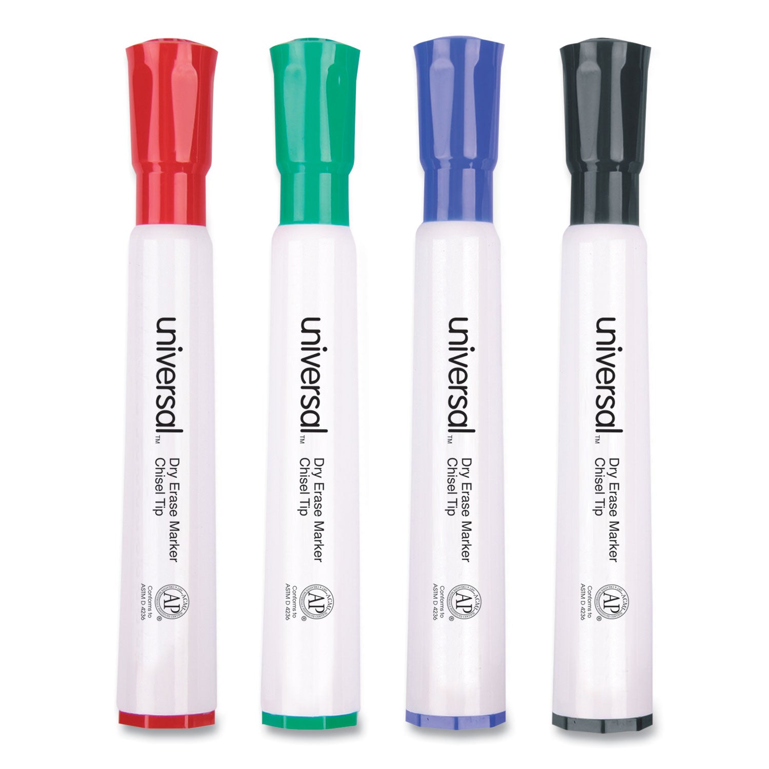 Dry Erase Marker, Broad Chisel Tip, Assorted Colors, 4/Set -
